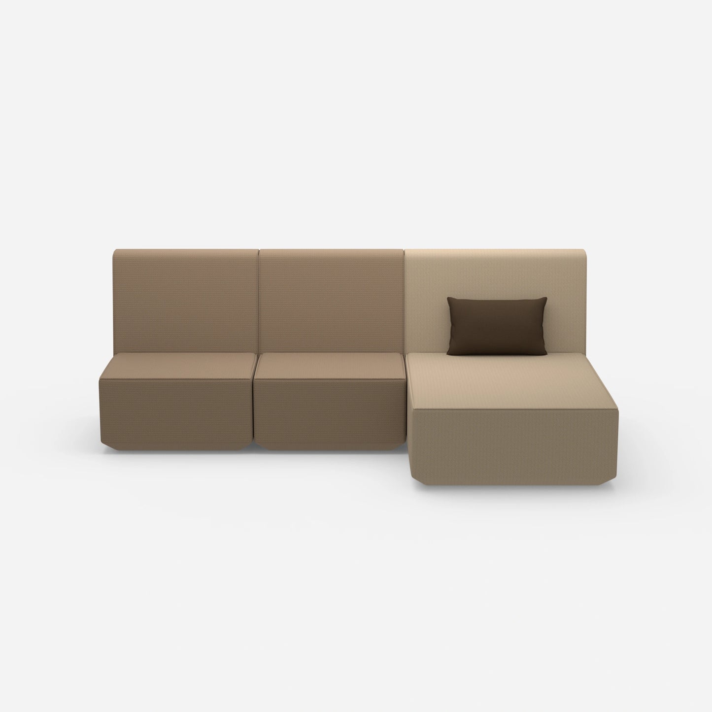 3 Personen Sofa mit Recamiere von vorne