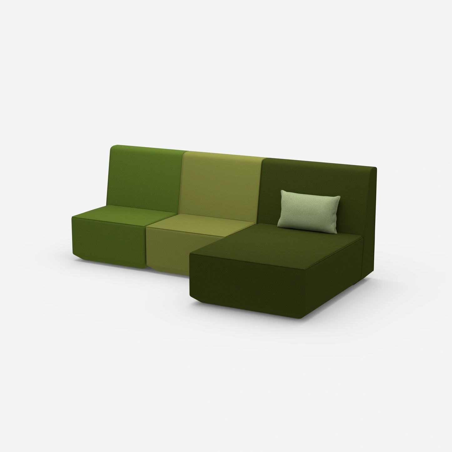 3 Personen Sofa mit Recamiere von der Seite