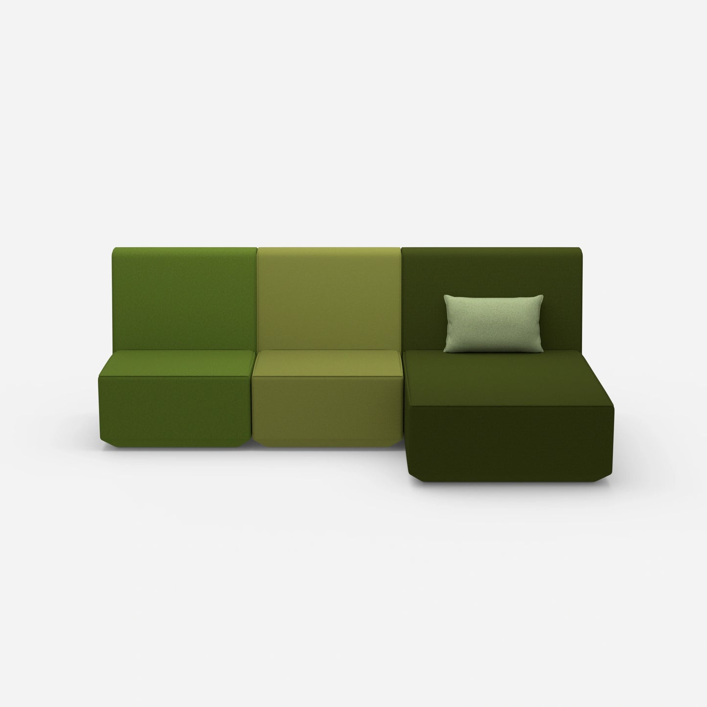 3 Personen Sofa mit Recamiere von vorne