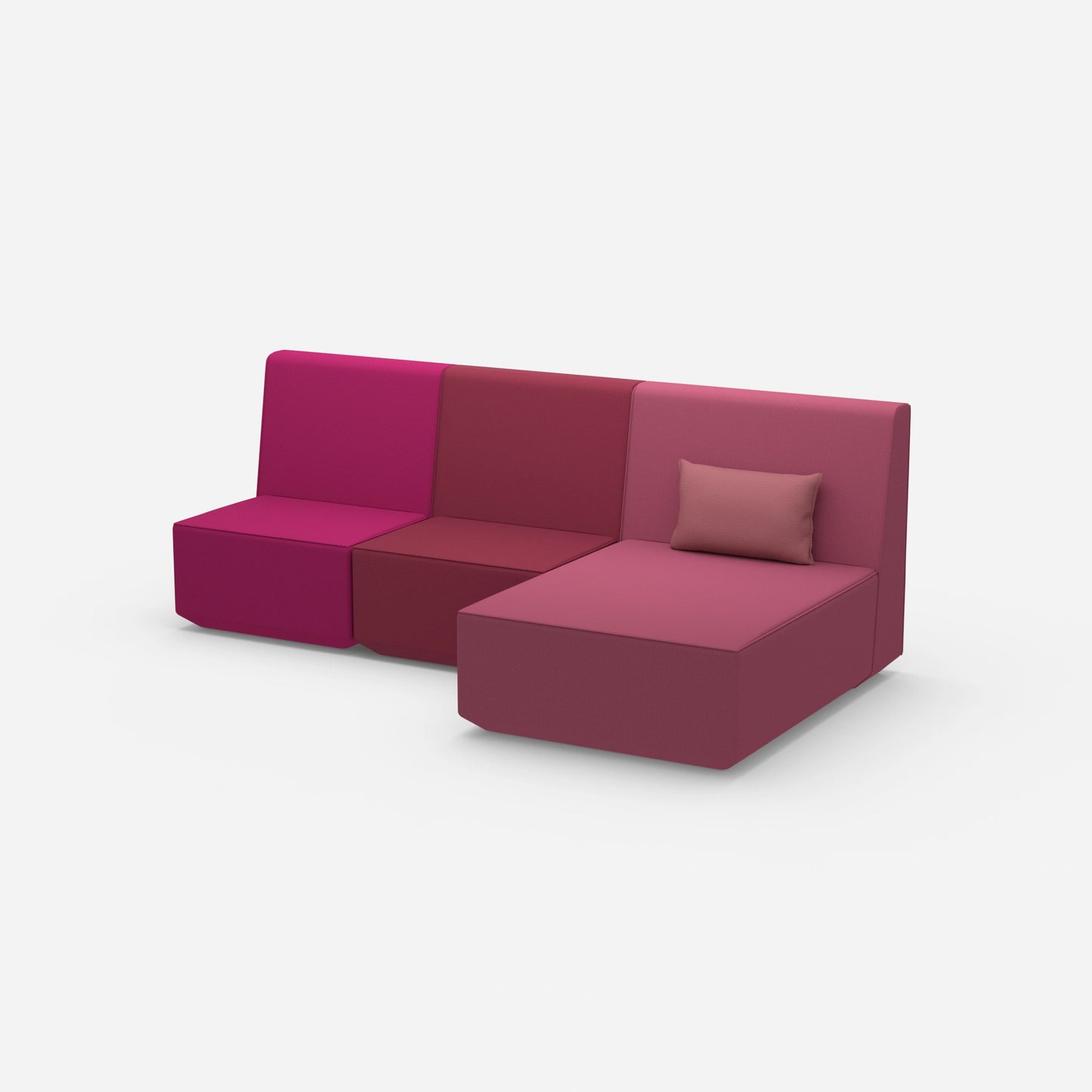 3 Personen Sofa mit Recamiere von der Seite