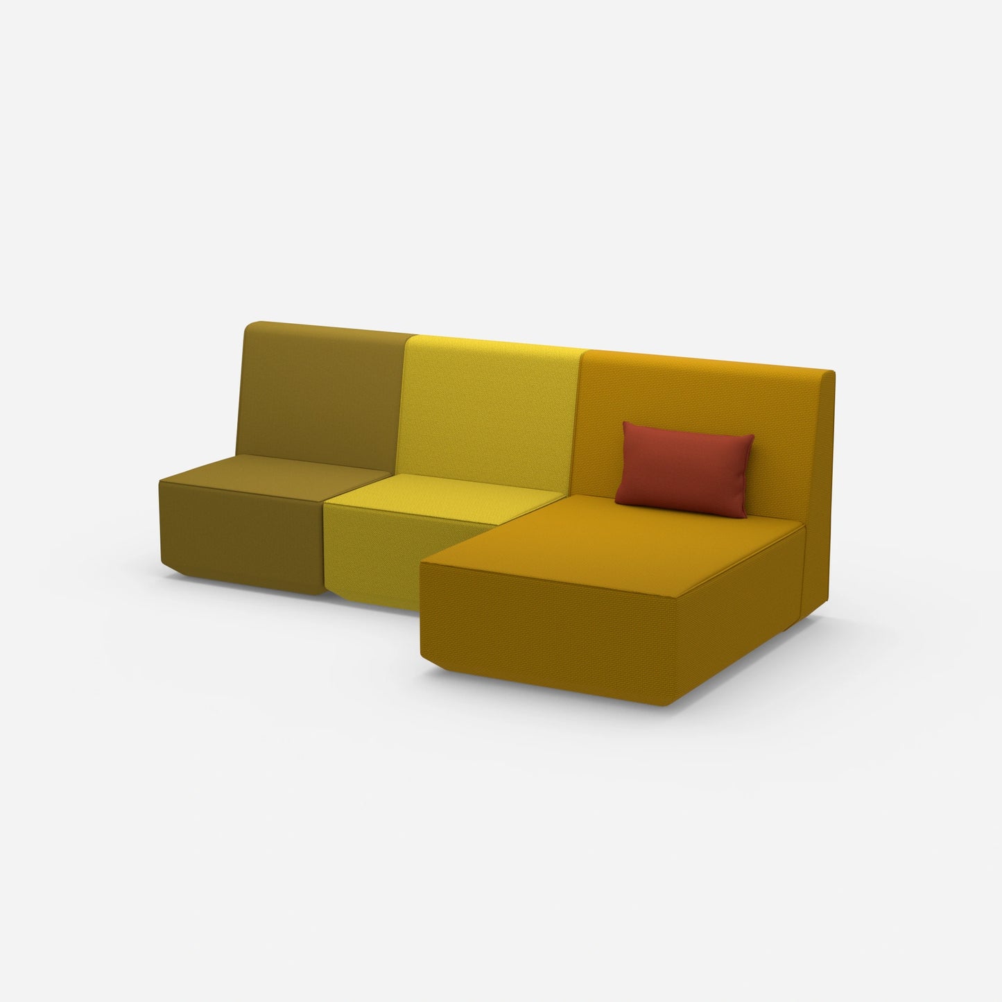 3 Personen Sofa mit Recamiere von der Seite