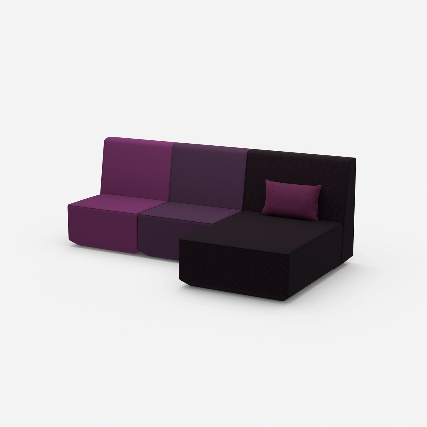 3 Personen Sofa mit Recamiere von der Seite