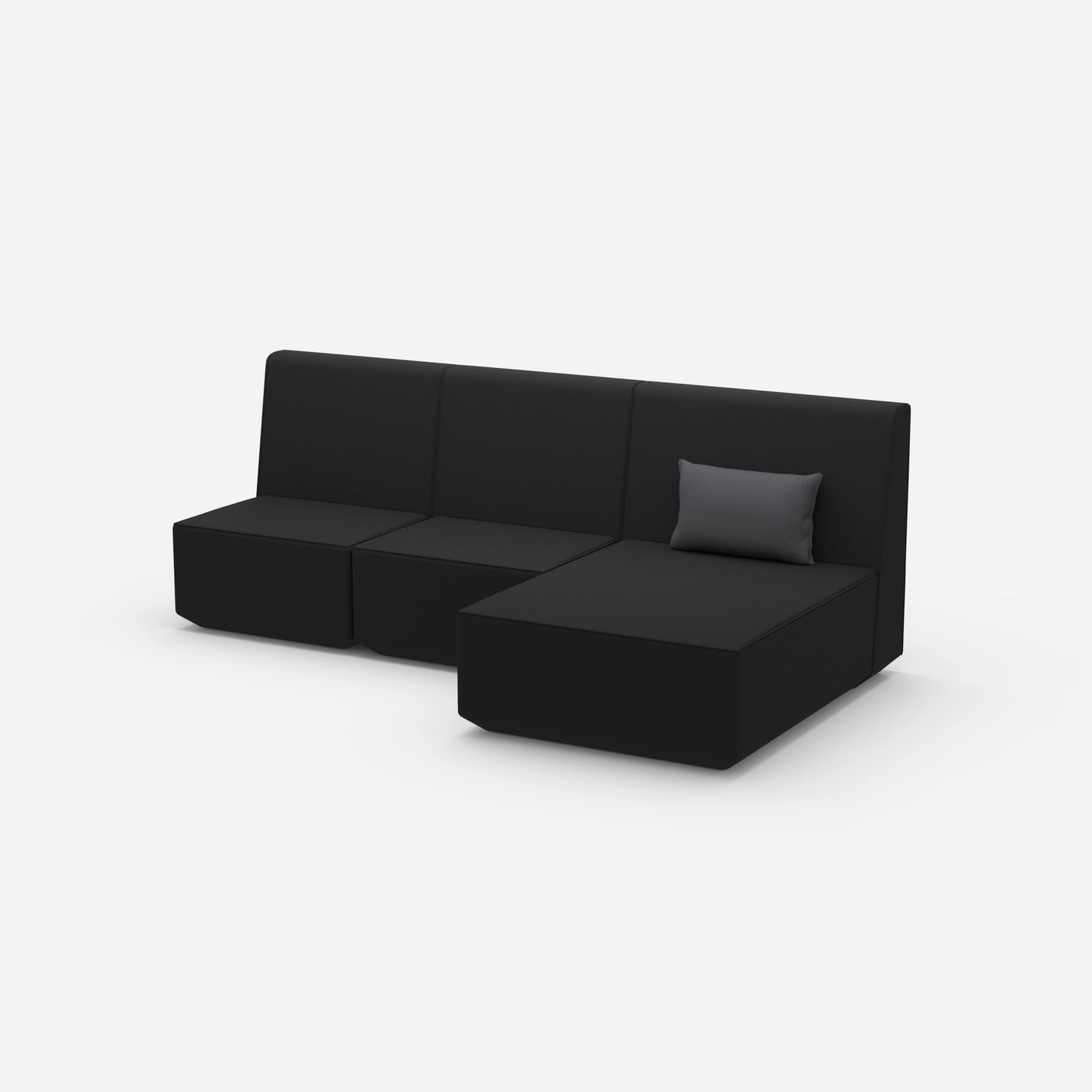 3 Personen Sofa mit Recamiere von der Seite