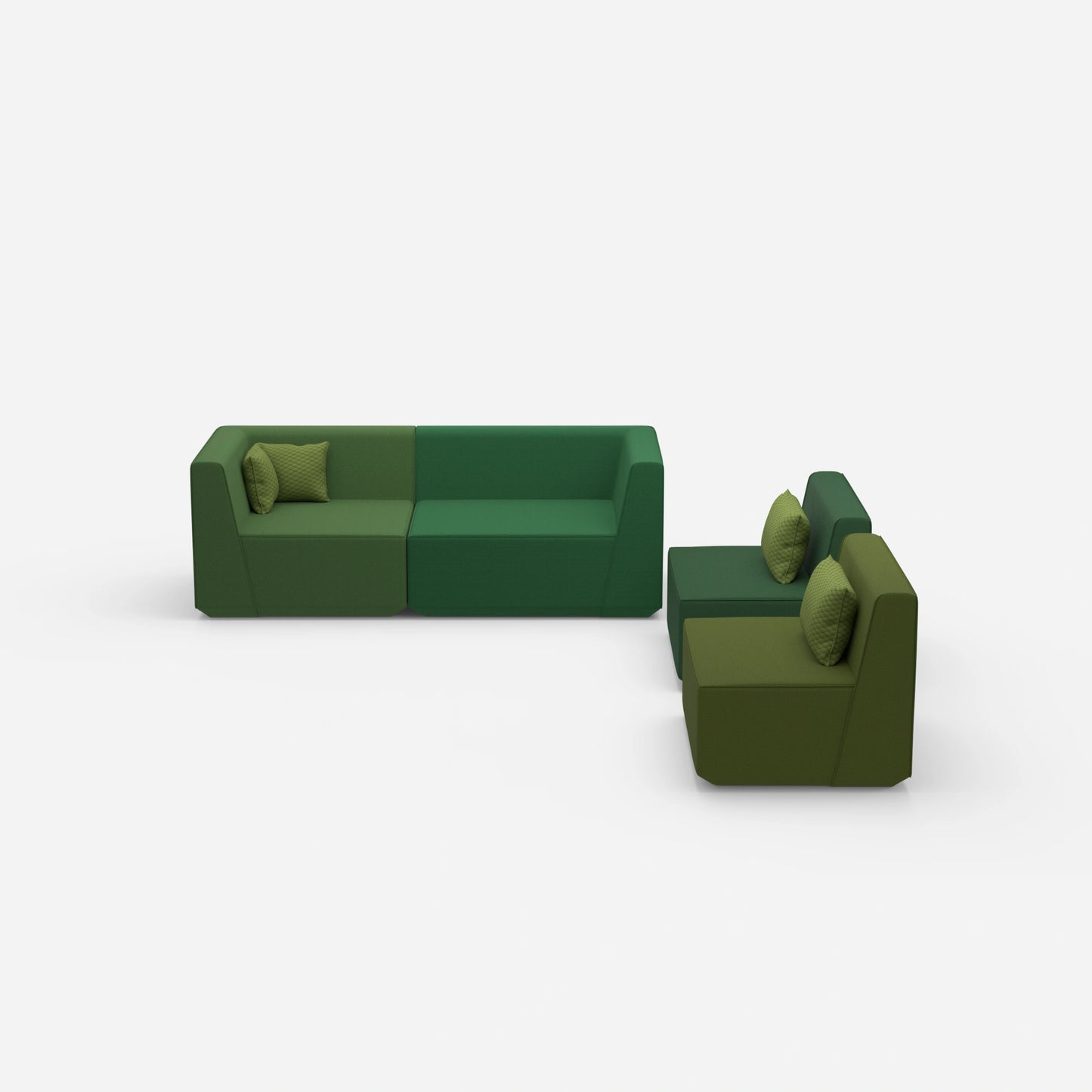 3 Sitzer Sofa mit 2 Sesseln von vorne