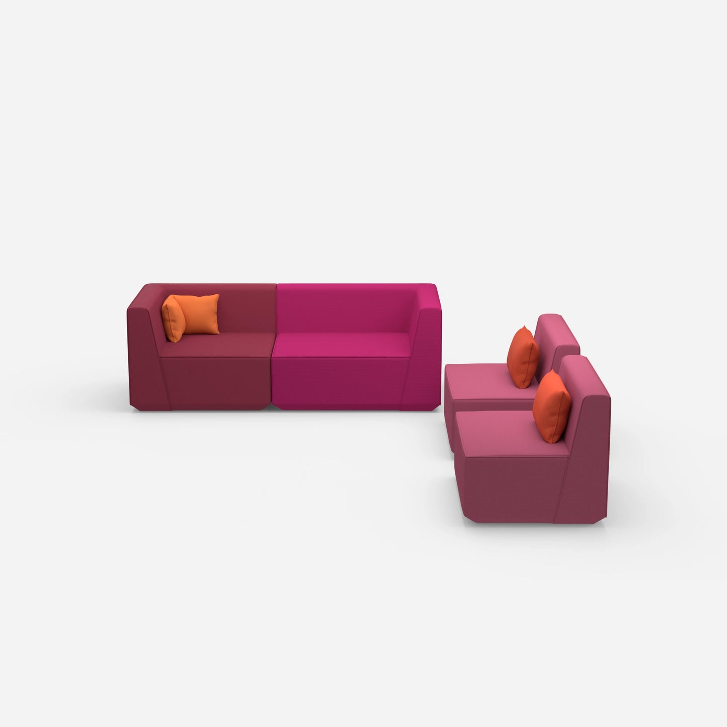 3 Sitzer Sofa mit 2 Sesseln von vorne