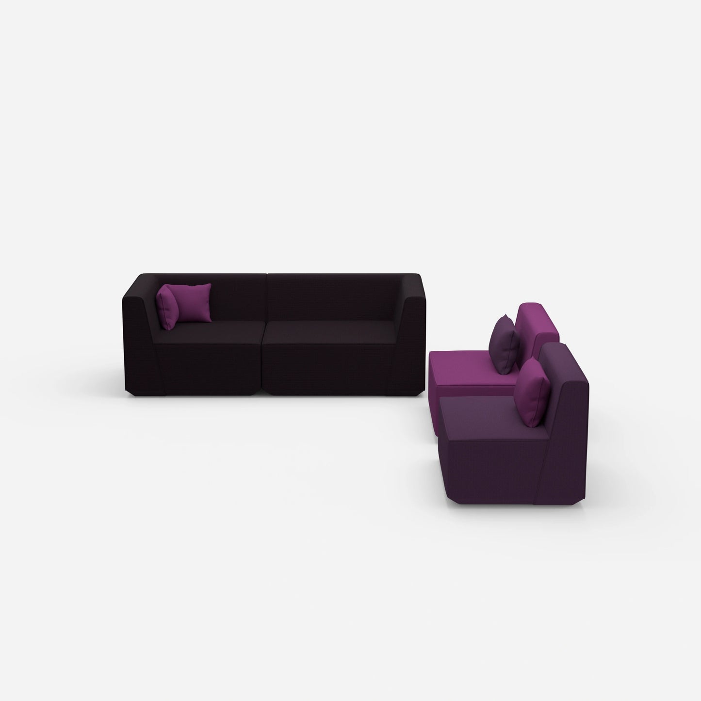 3 Sitzer Sofa mit 2 Sesseln von vorne