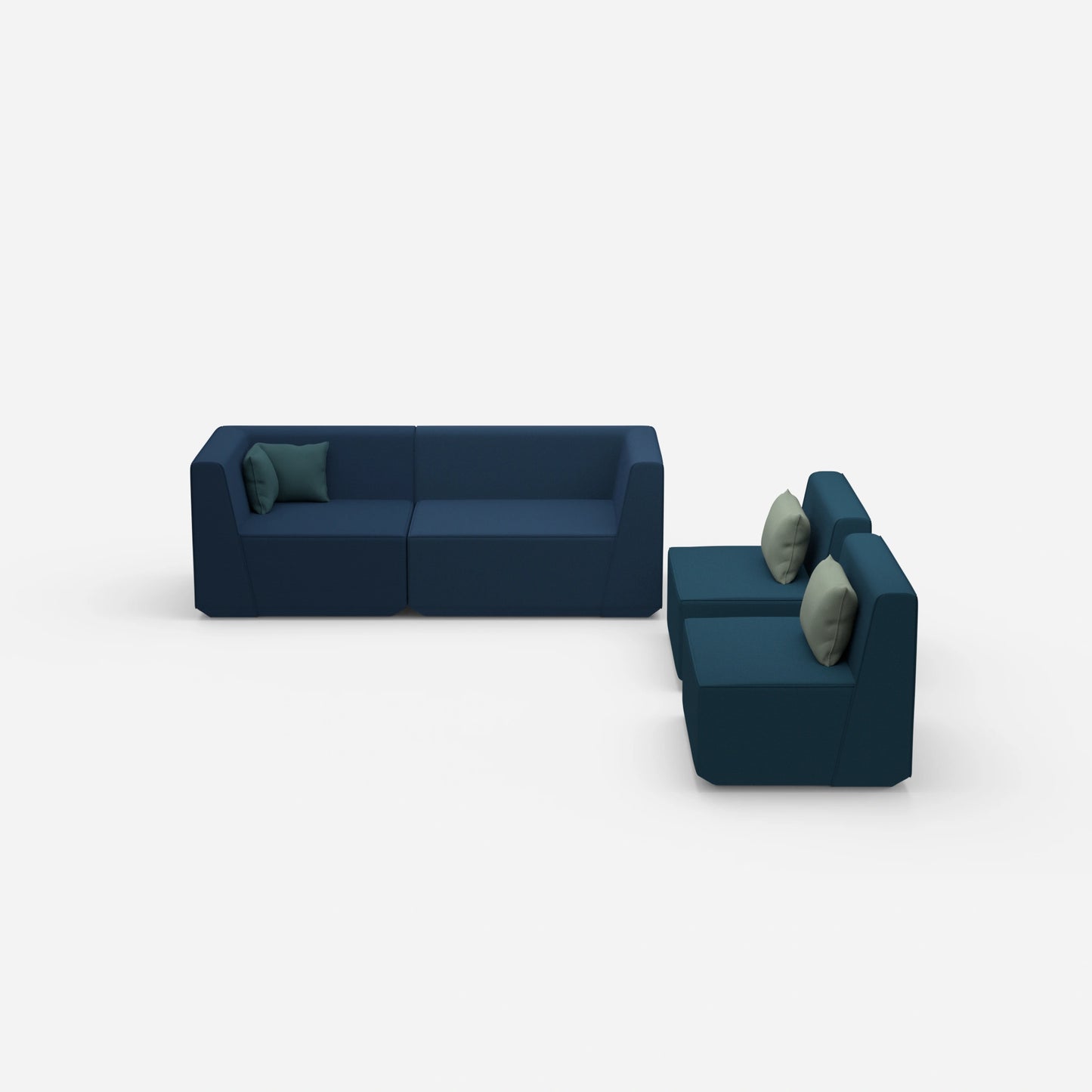 3 Sitzer Sofa mit 2 Sesseln von vorne