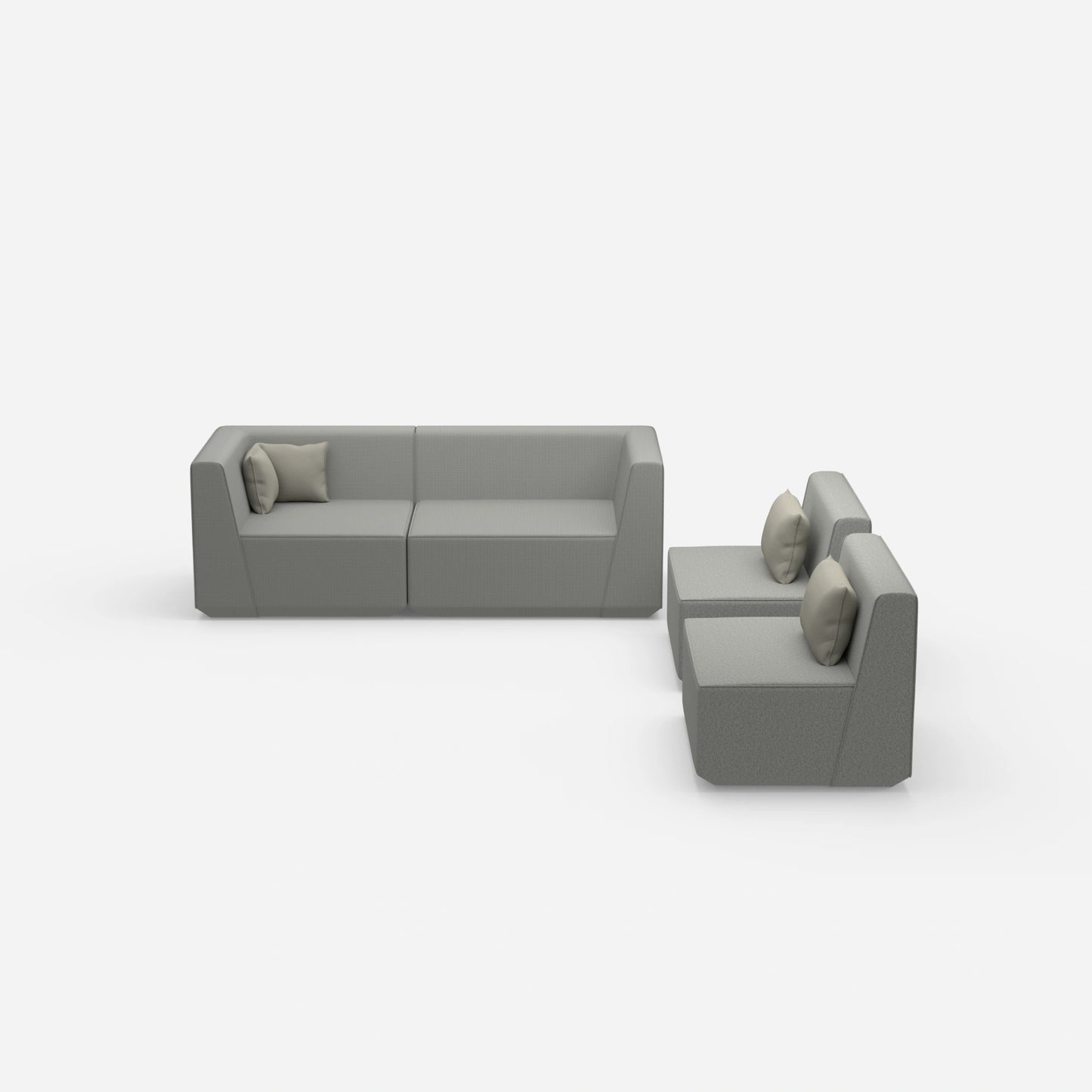 3 Sitzer Sofa mit 2 Sesseln von vorne