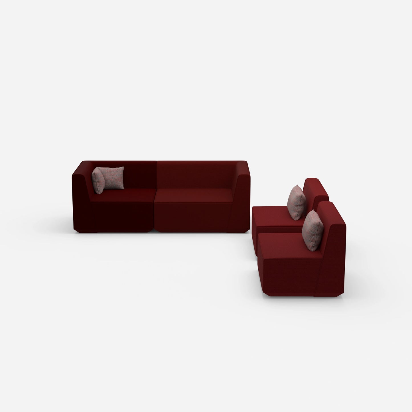 3 Sitzer Sofa mit 2 Sesseln von vorne