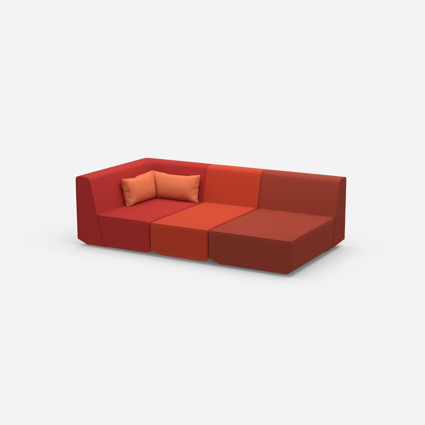 3 Sitzer Sofa modular mit Liegefunktion von der Seite