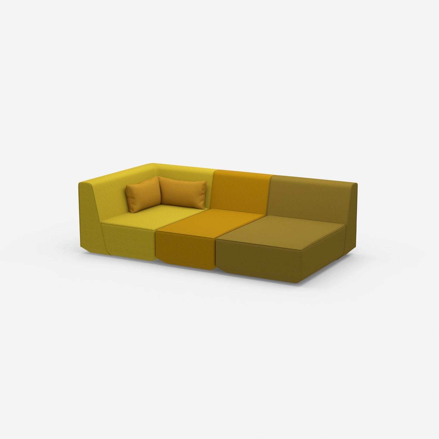 3 Sitzer Sofa modular mit Liegefunktion von der Seite