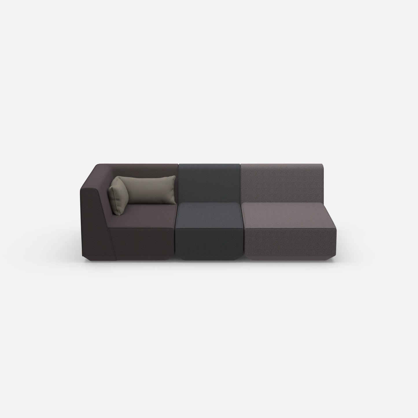 3 Sitzer Sofa modular mit Liegefunktion von vorne
