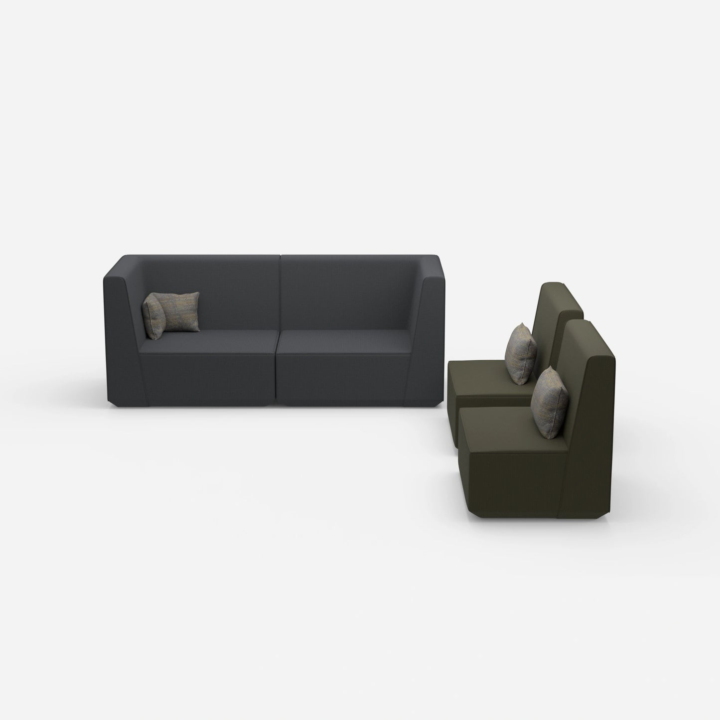 3 Sitzer und 2 Sessel von vorne