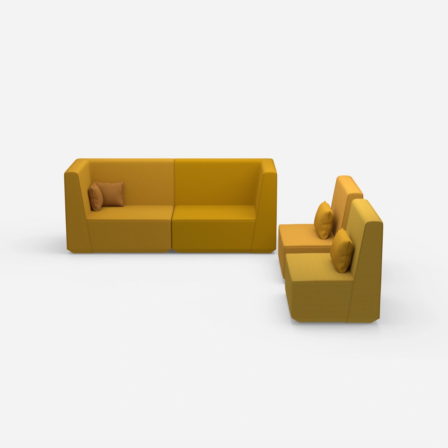 3 Sitzer und 2 Sessel von vorne