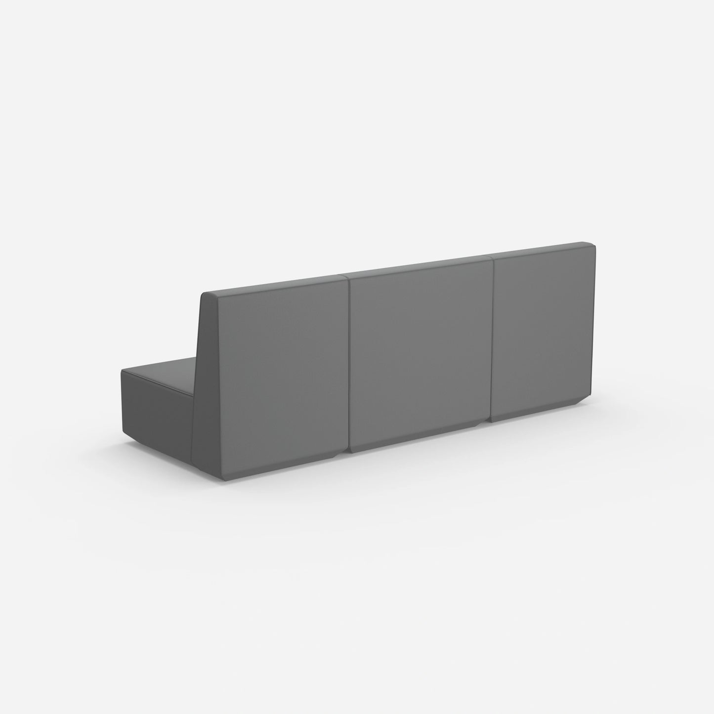 3er Couch grau von hinten