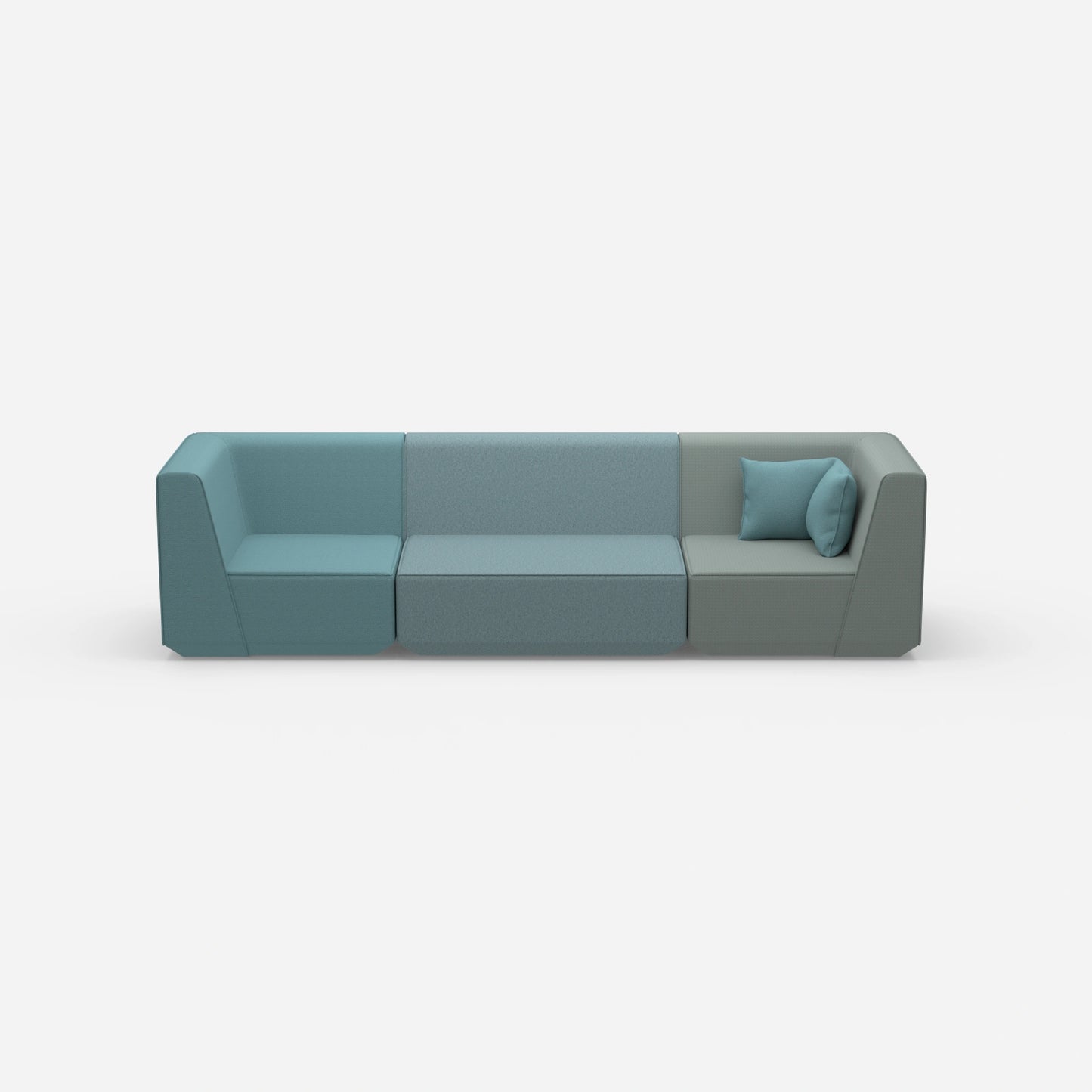 3er Sofa blau von vorne