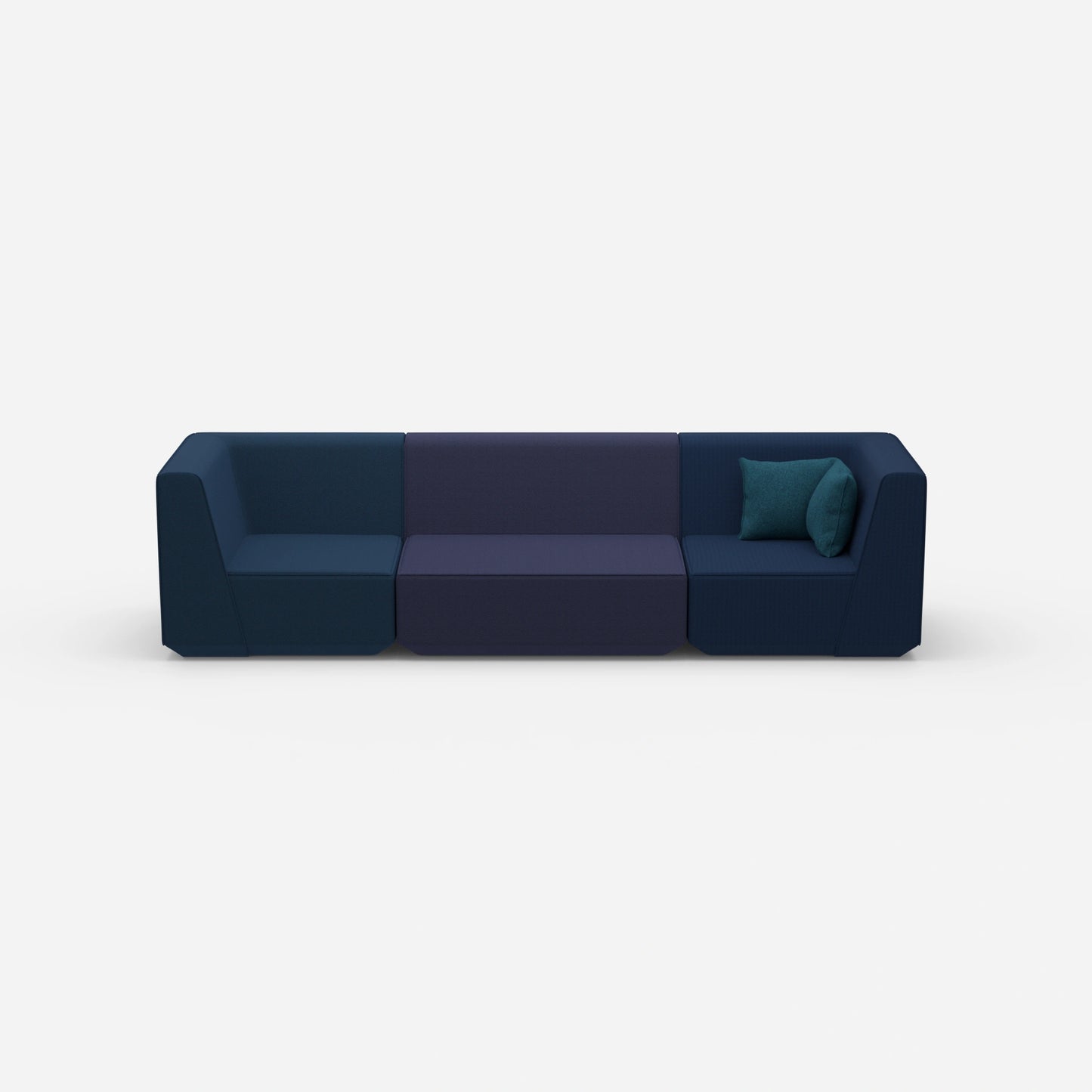 3er Sofa blau von vorne