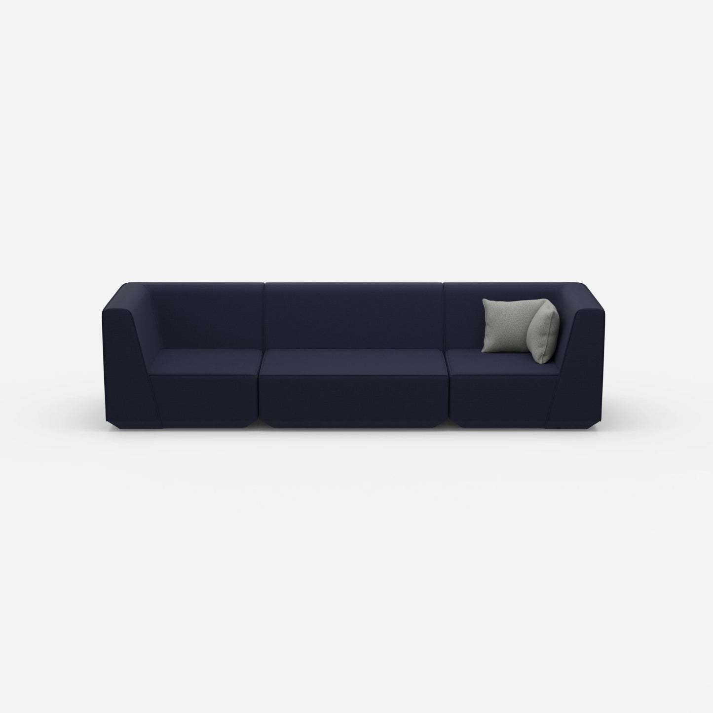 3er Sofa blau von vorne