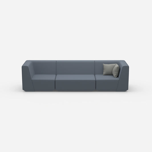 3er Sofa blau von vorne