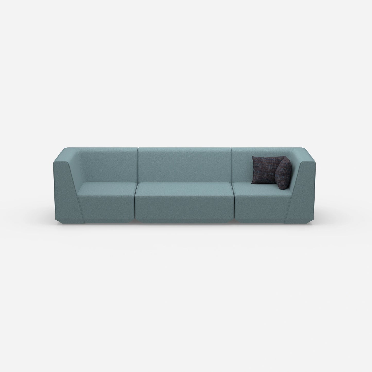 3er Sofa blau von vorne