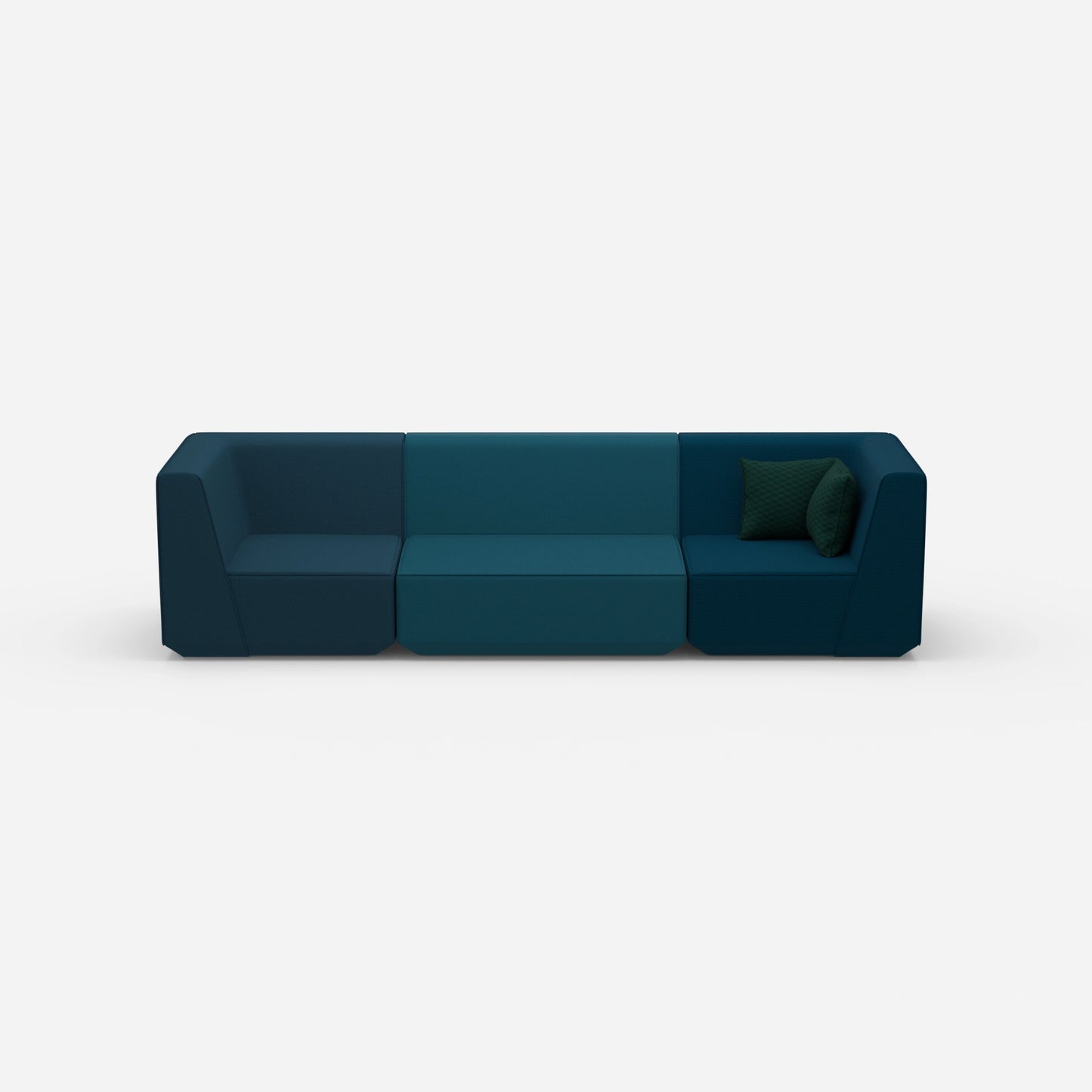 3er Sofa blau von vorne
