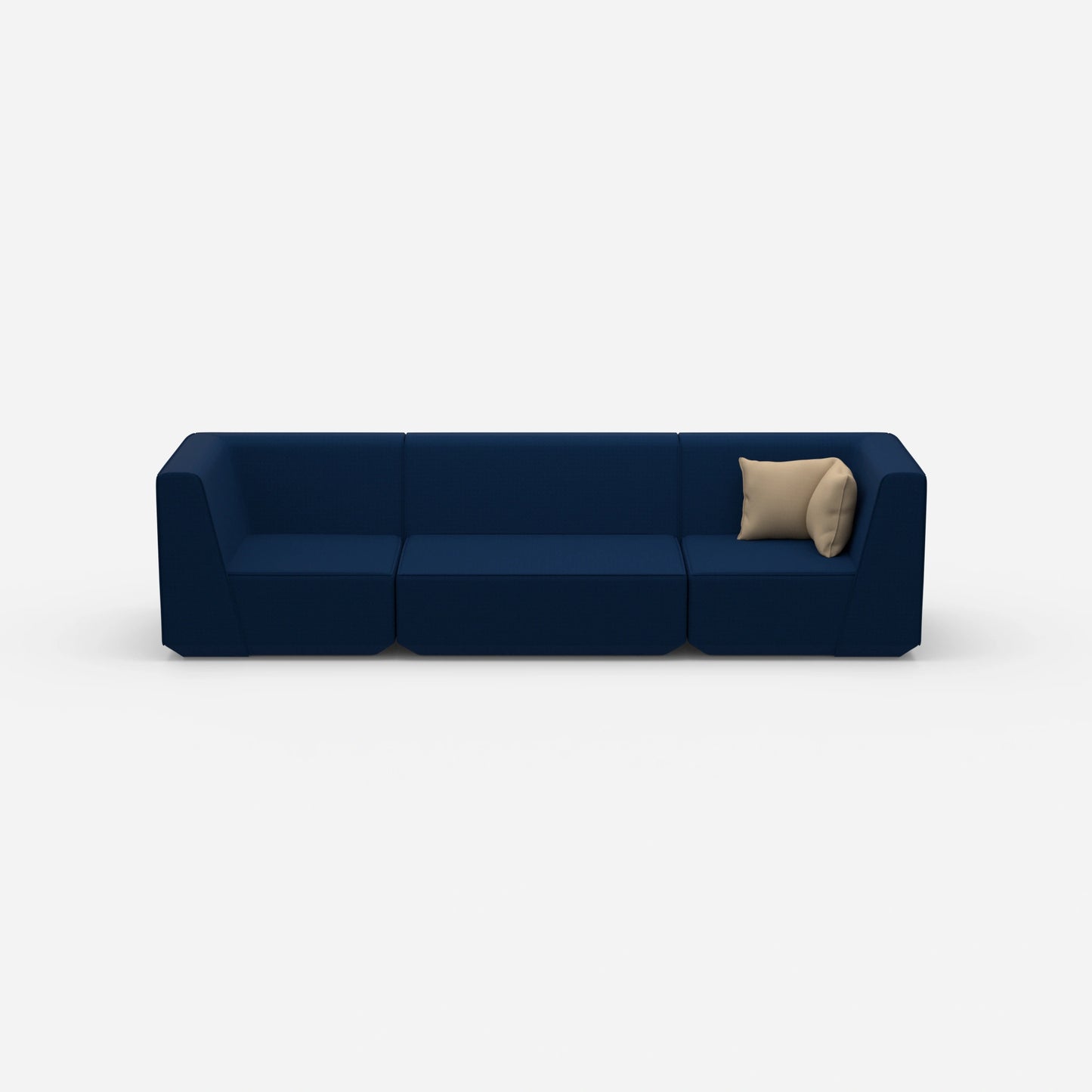 3er Sofa blau von vorne