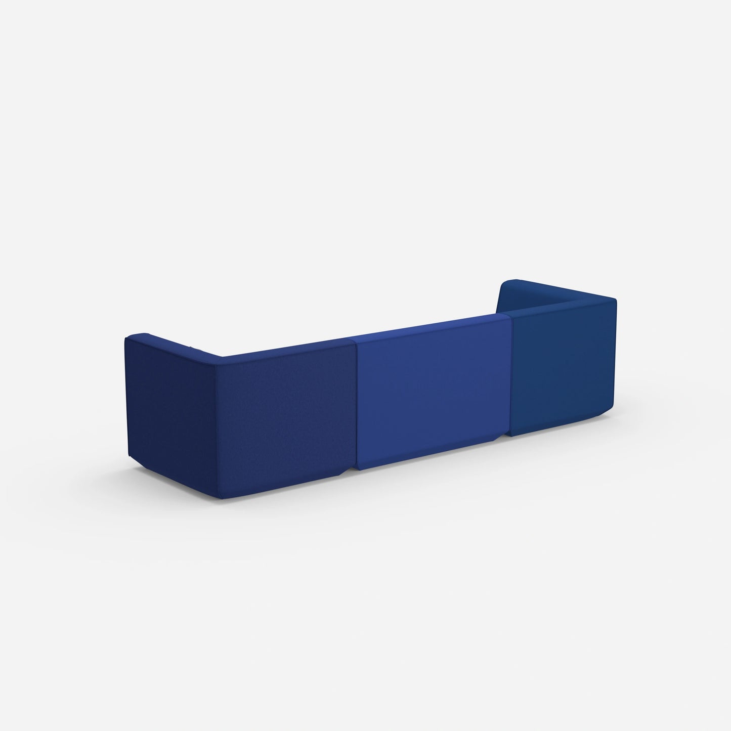 3er Sofa blau von hinten