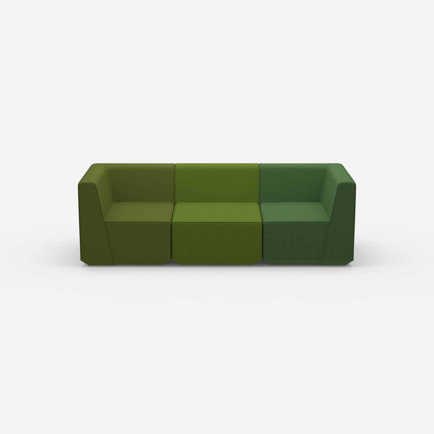 3er Sofa grün von vorne