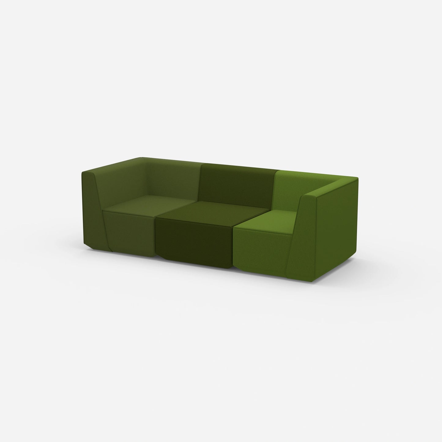 3er Sofa grün von der Seite