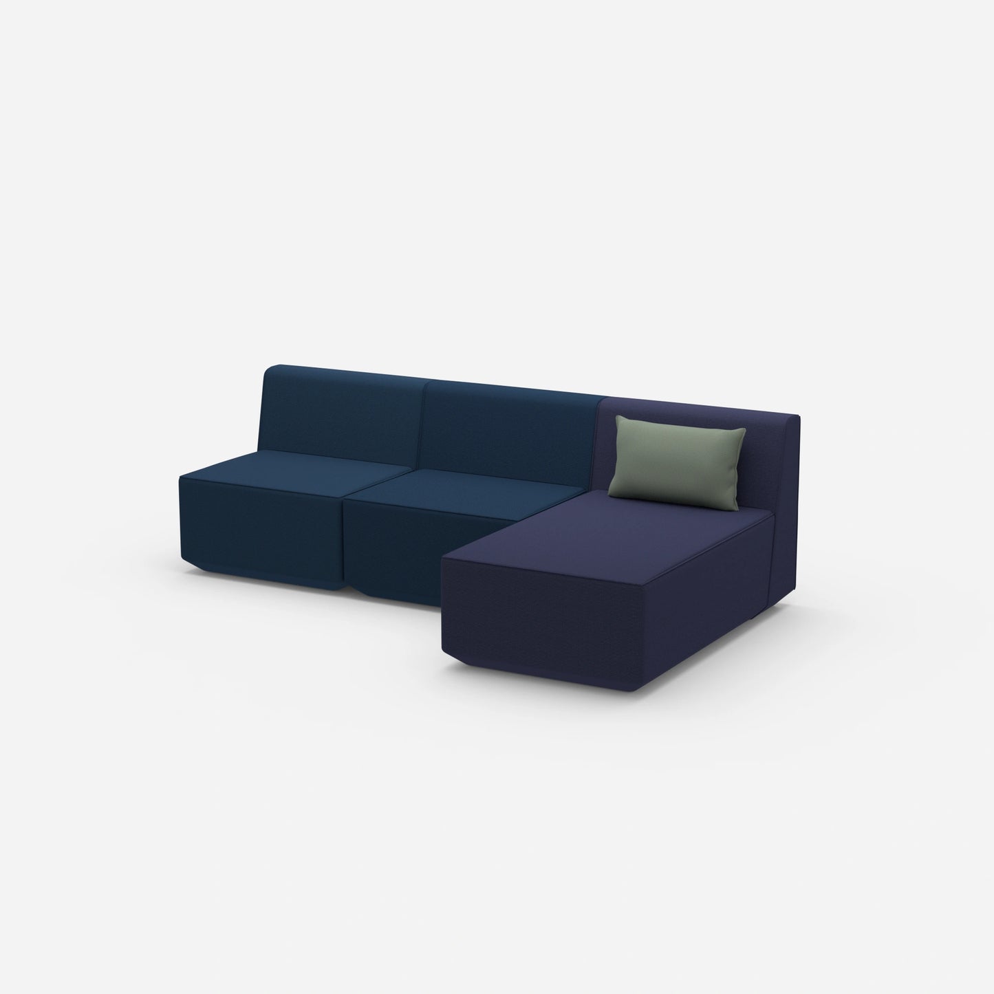 3er Sofa mit Recamiere von der Seite