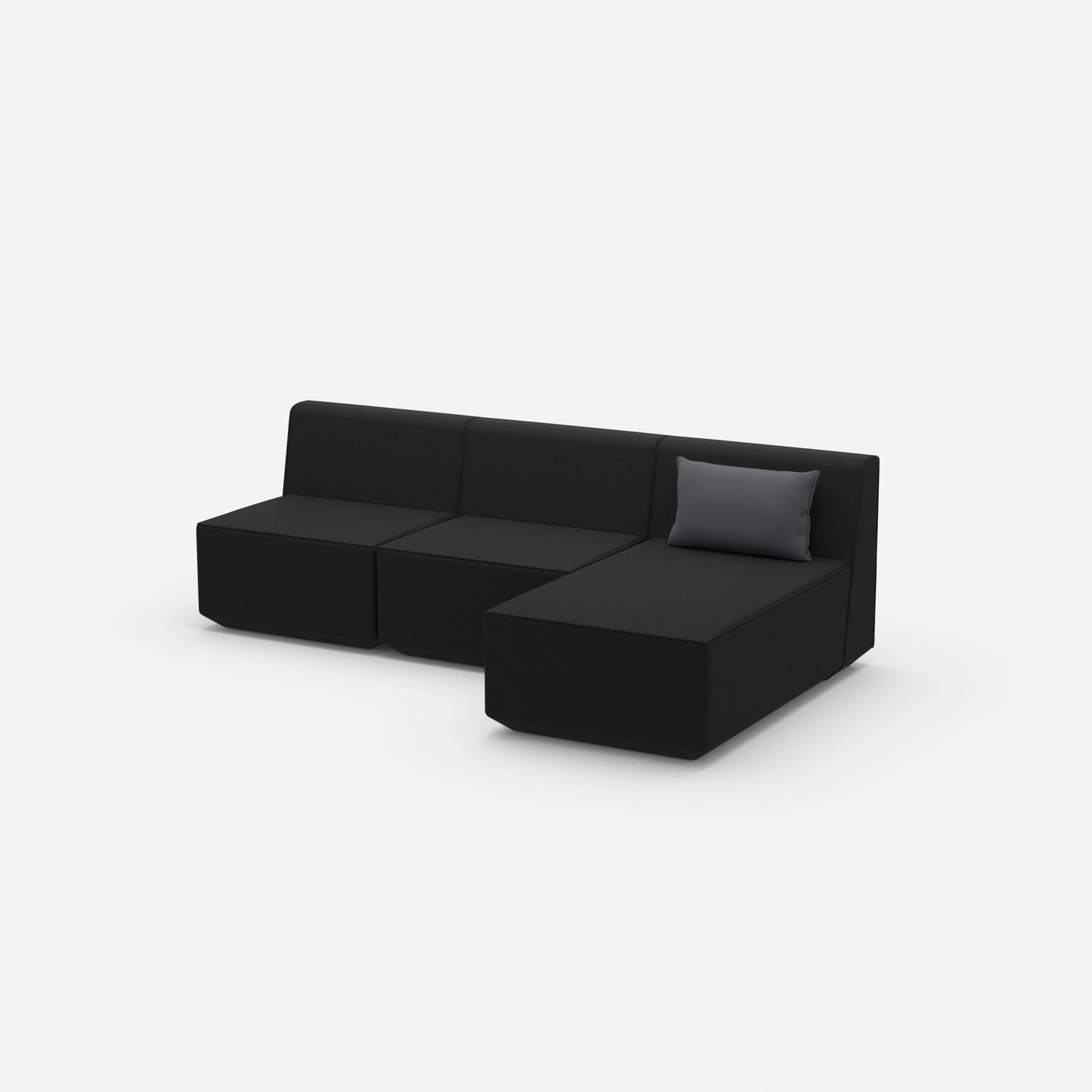 3er Sofa mit Recamiere von der Seite