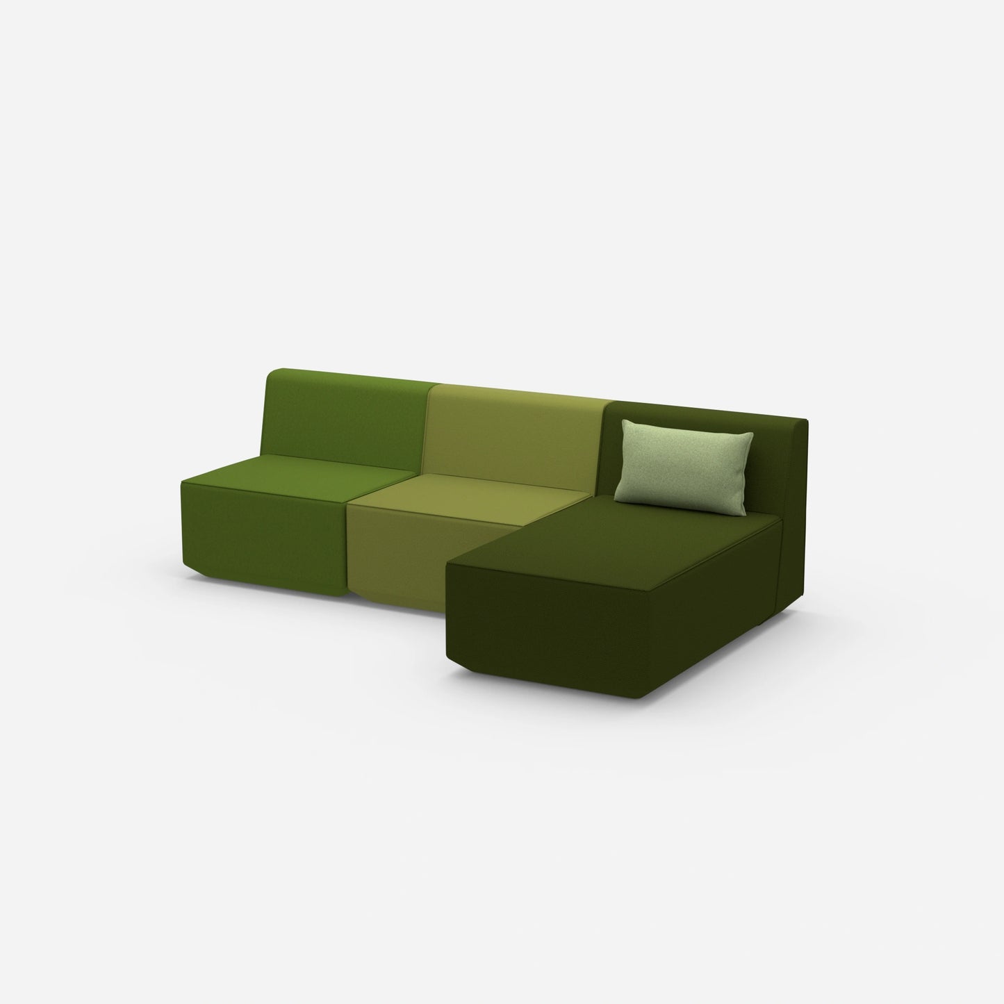3er Sofa mit Recamiere von der Seite