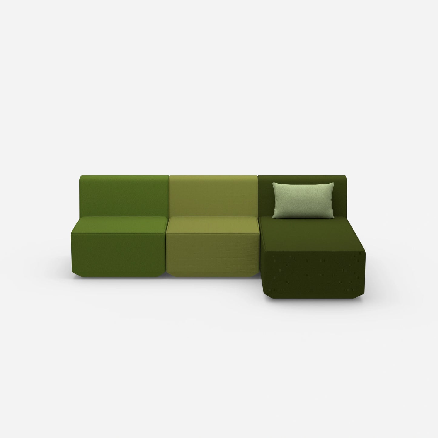 3er Sofa mit Recamiere von vorne