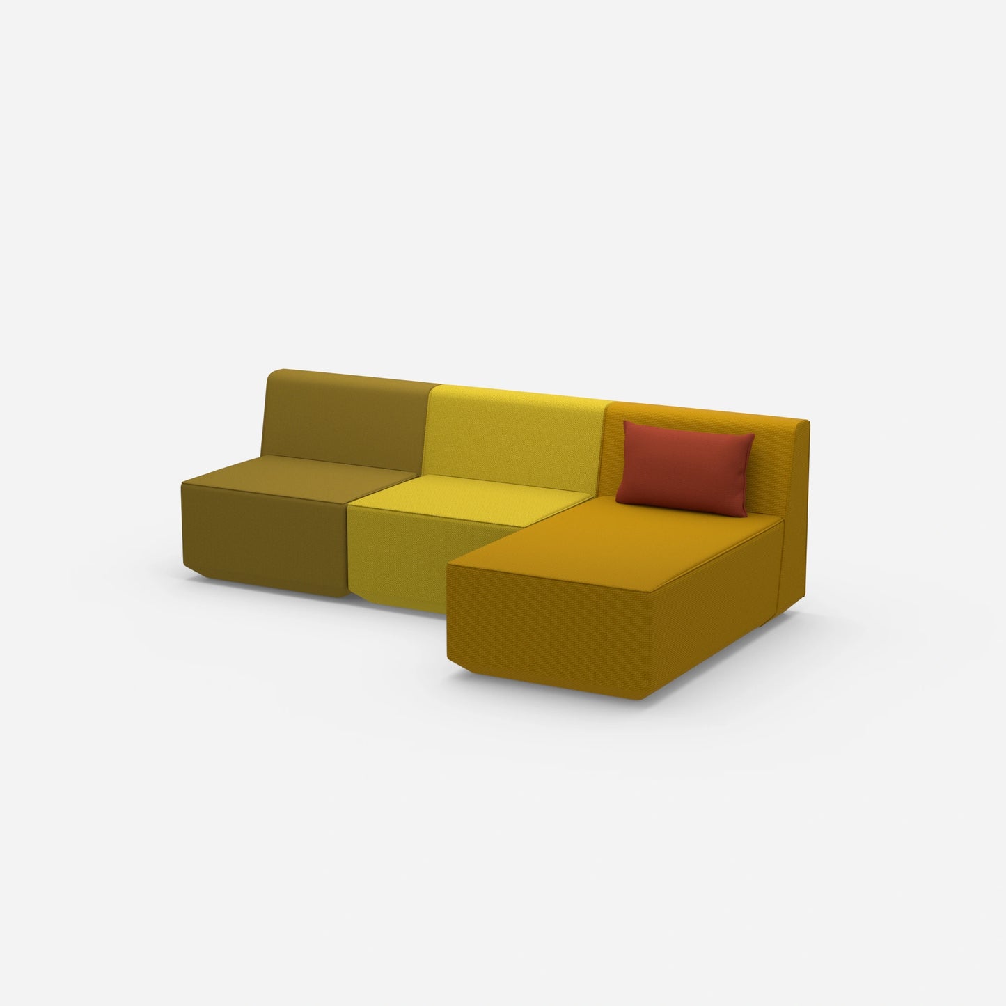 3er Sofa mit Recamiere von der Seite