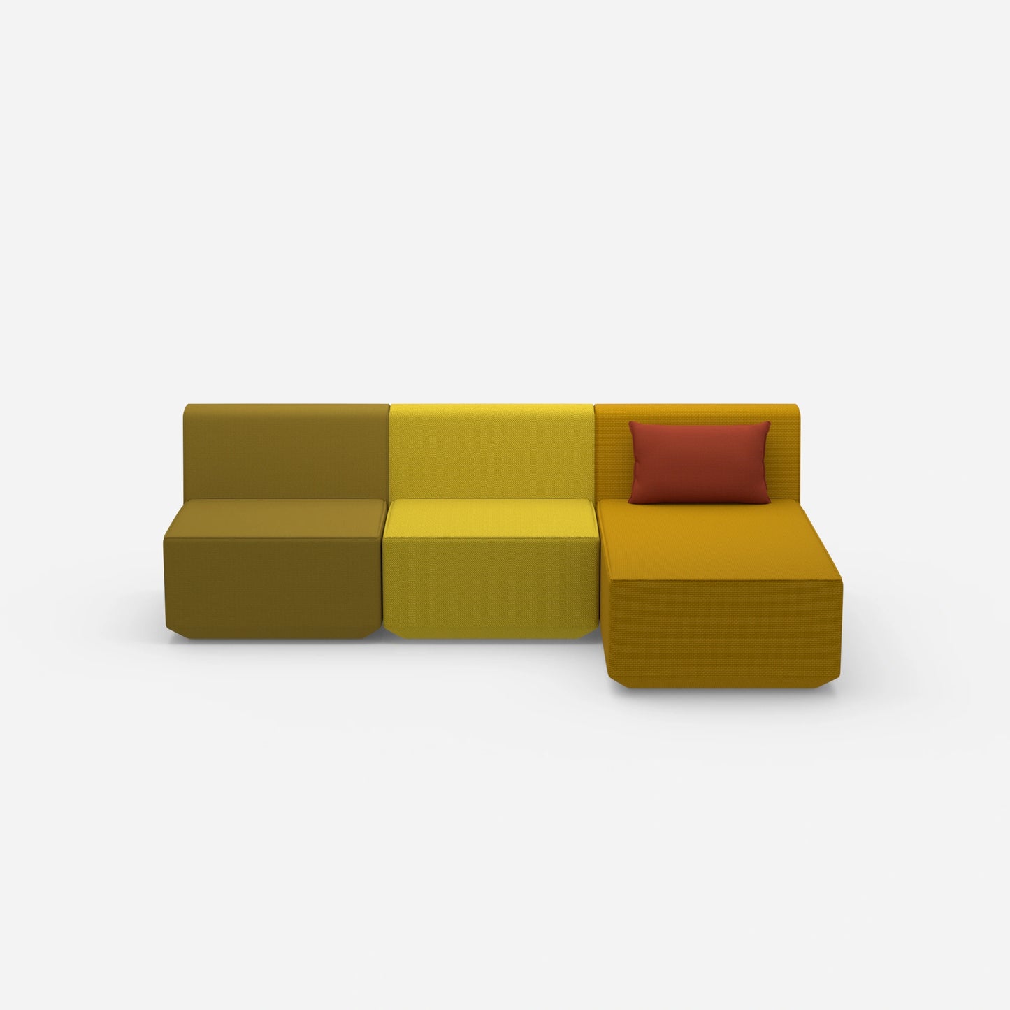 3er Sofa mit Recamiere von vorne