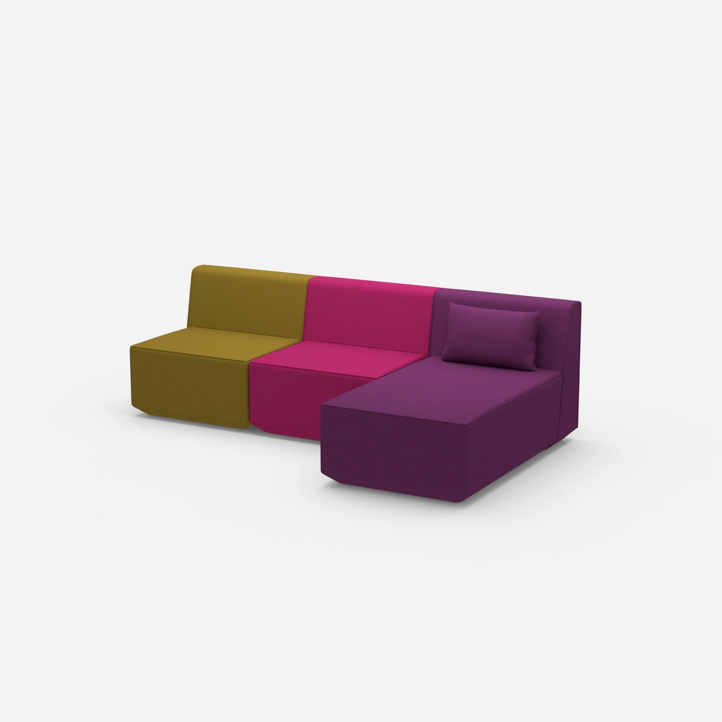 3er Sofa mit Recamiere von der Seite