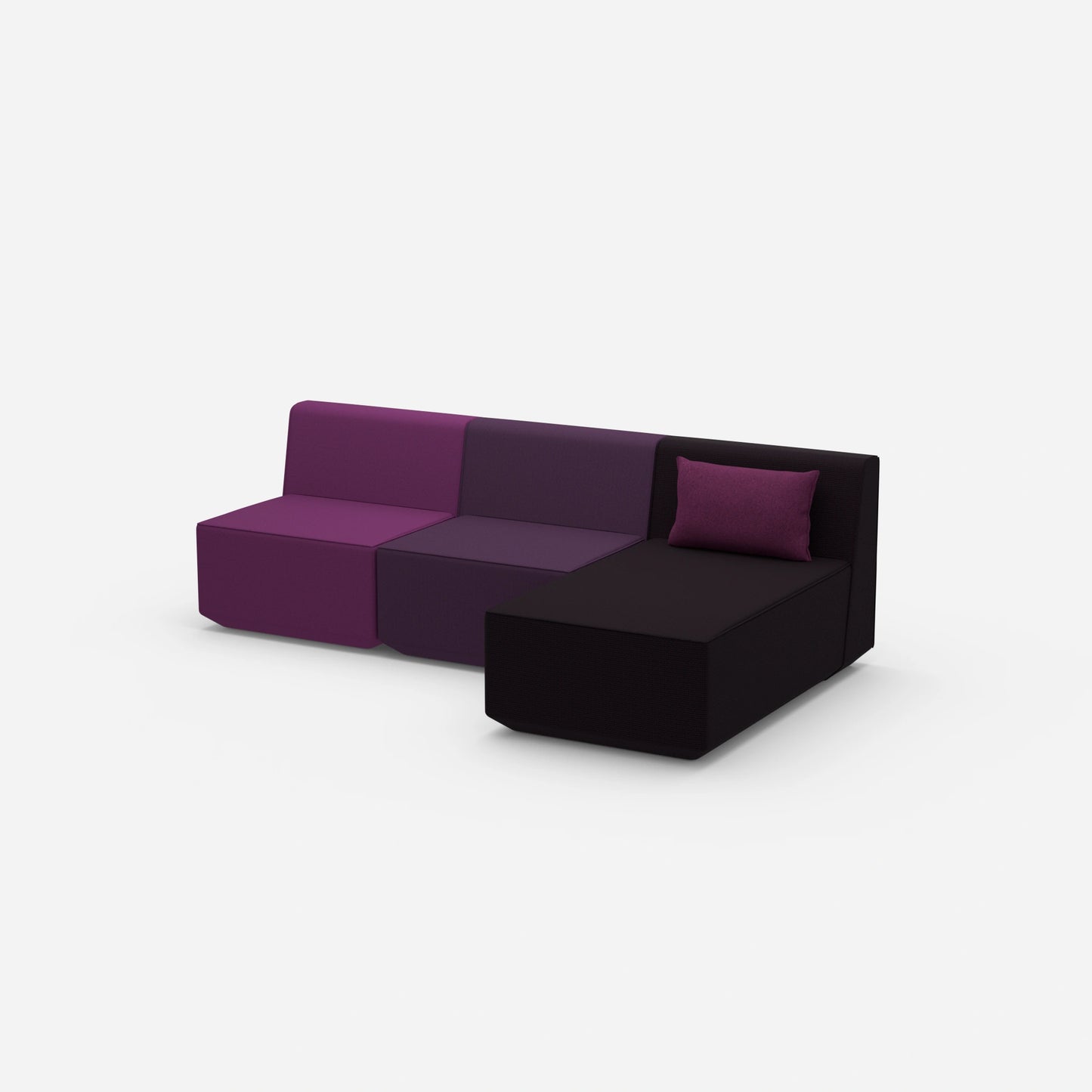 3er Sofa mit Recamiere von der Seite