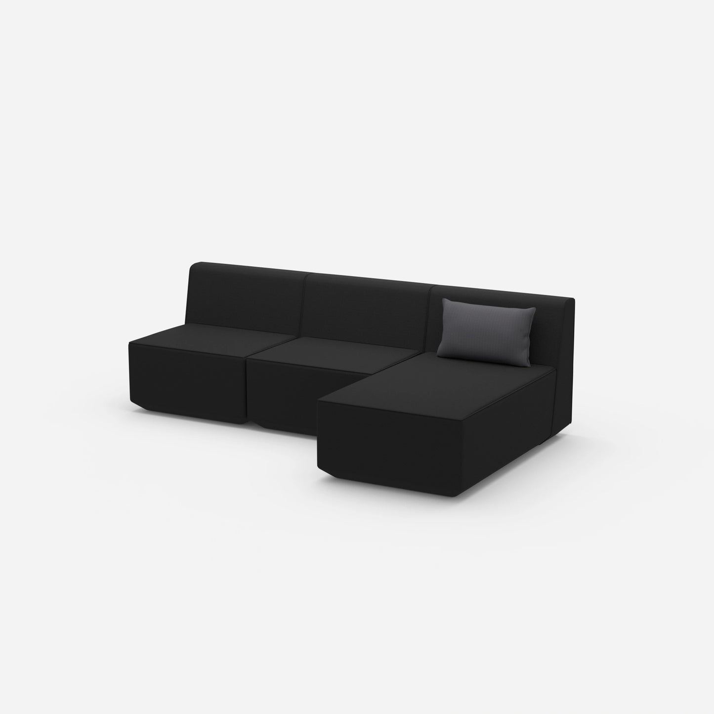 3er Sofa mit Recamiere von der Seite