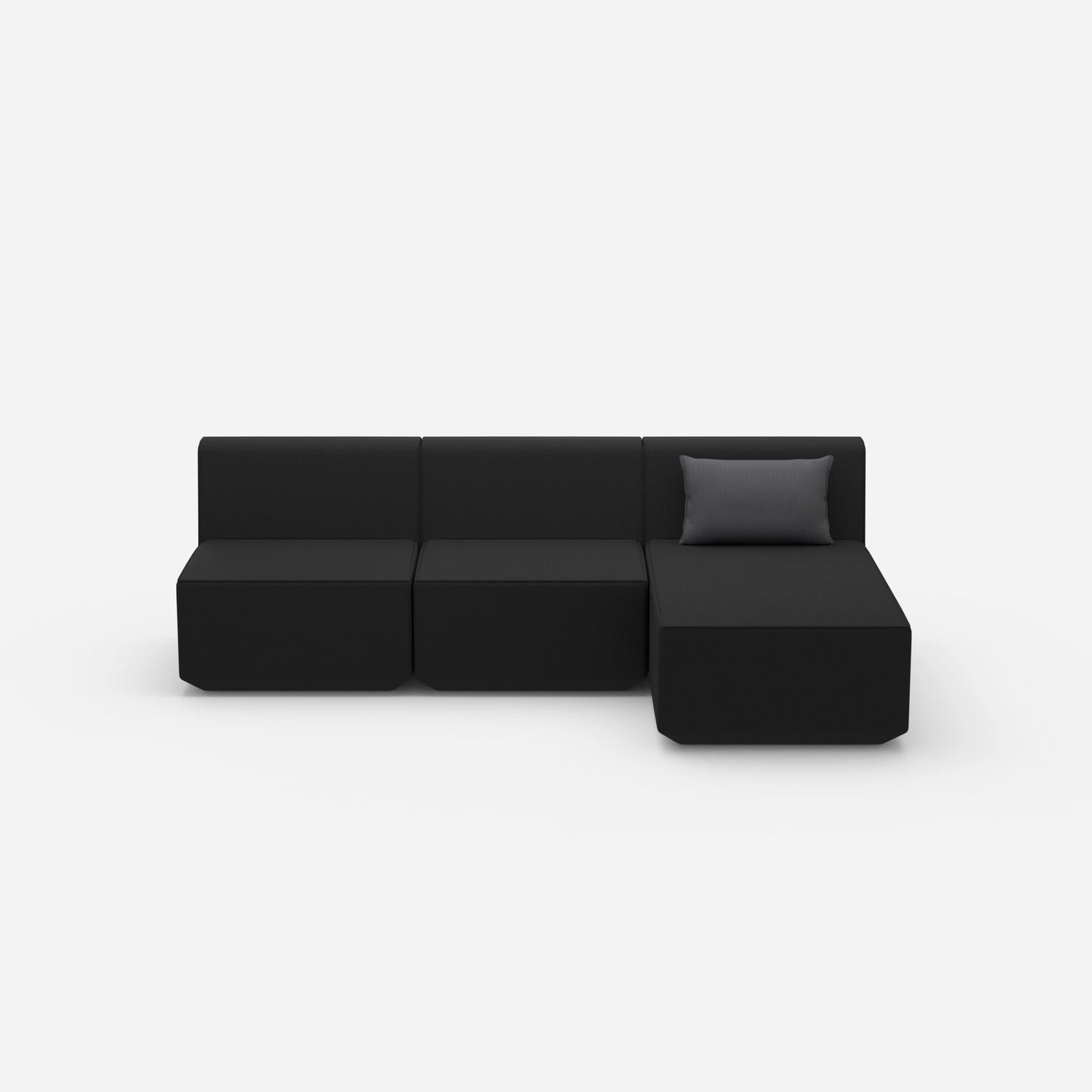 3er Sofa mit Recamiere von vorne