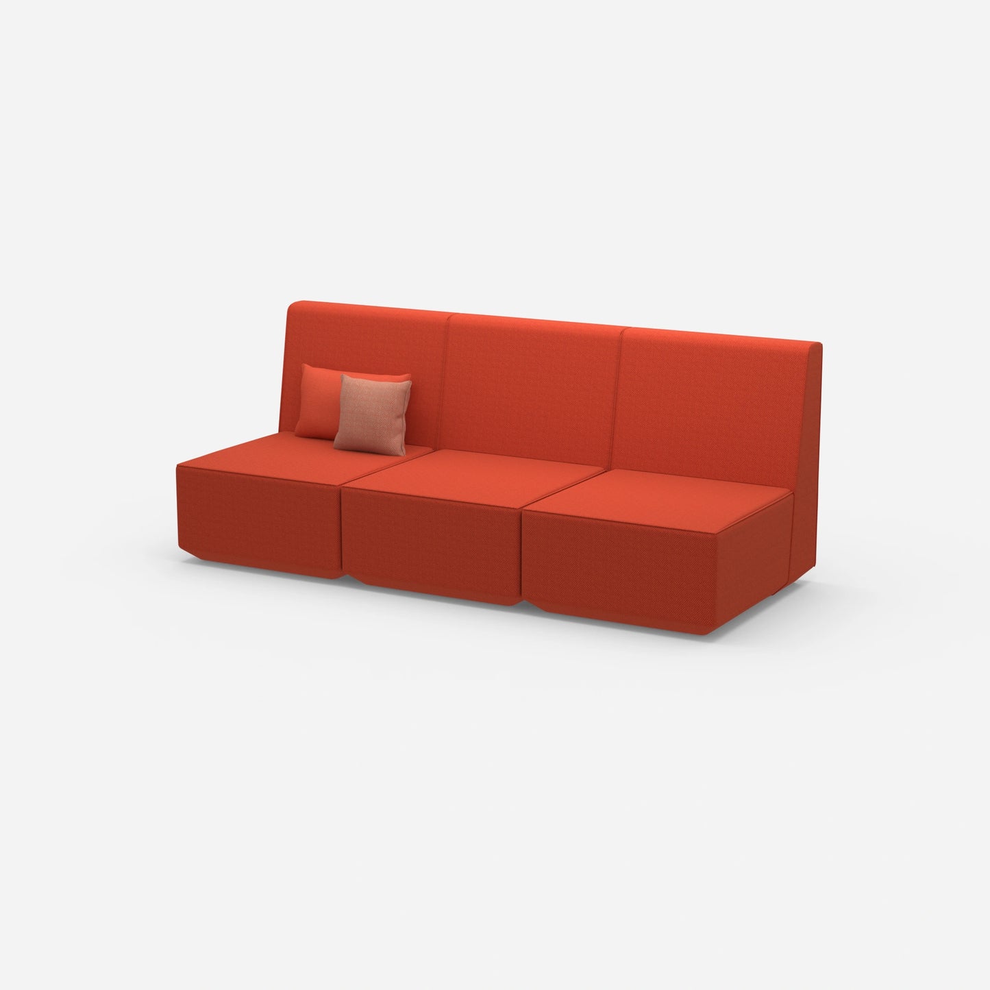 3er Sofa rot von der Seite