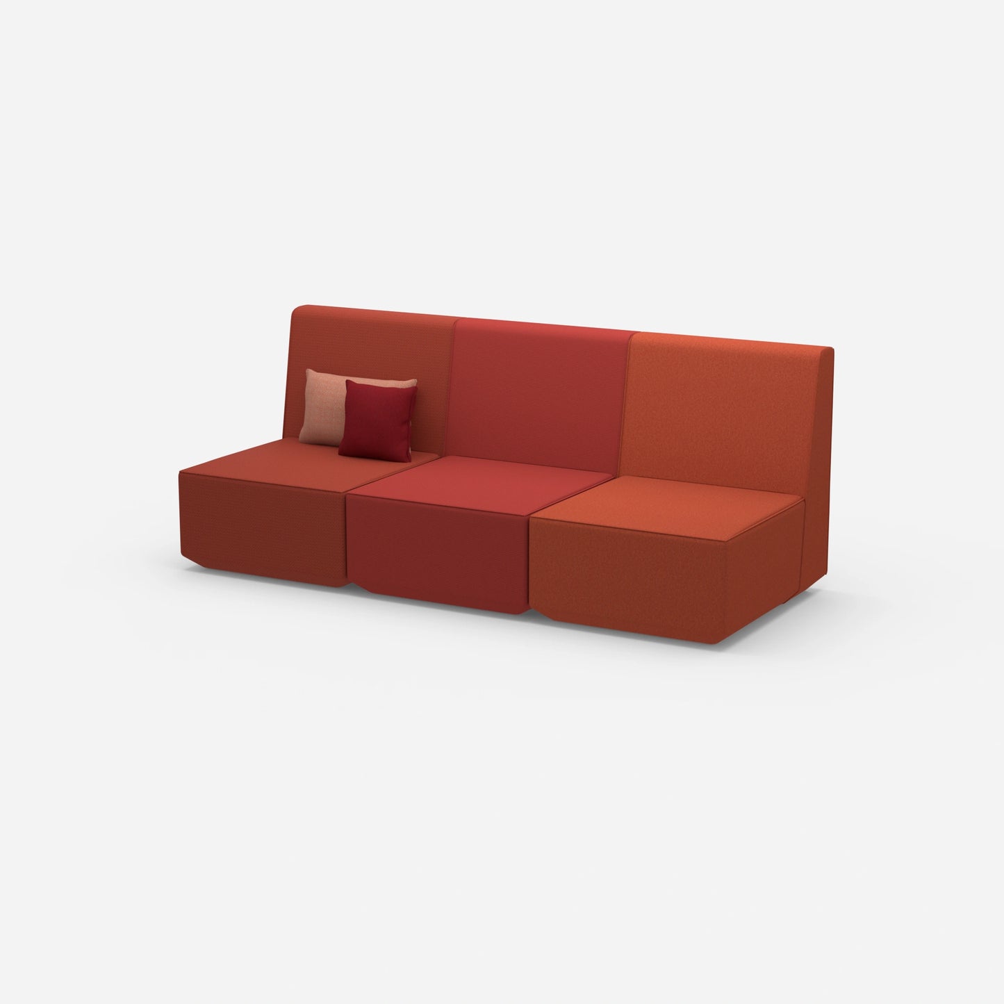 3er Sofa rot von der Seite