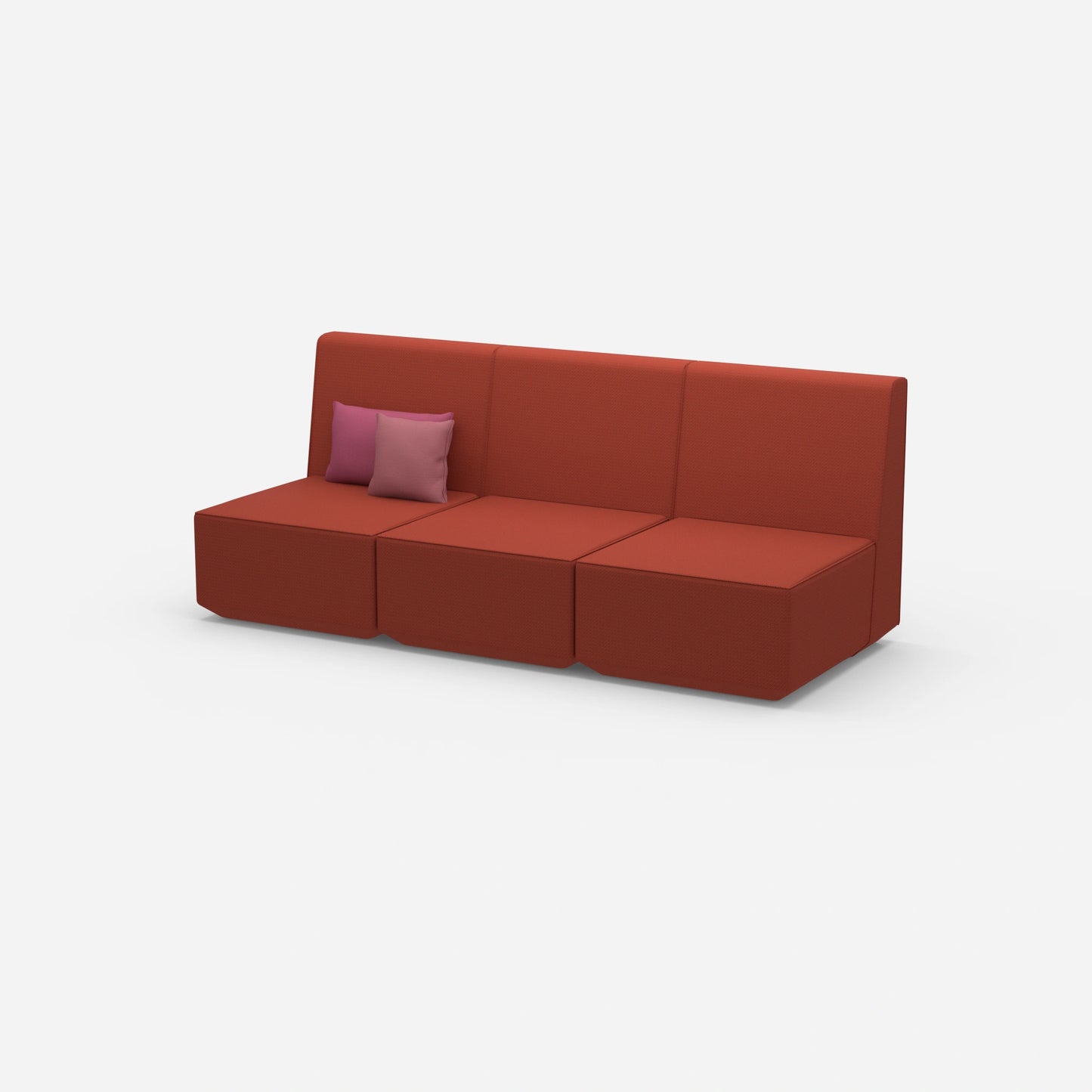 3er Sofa rot von der Seite