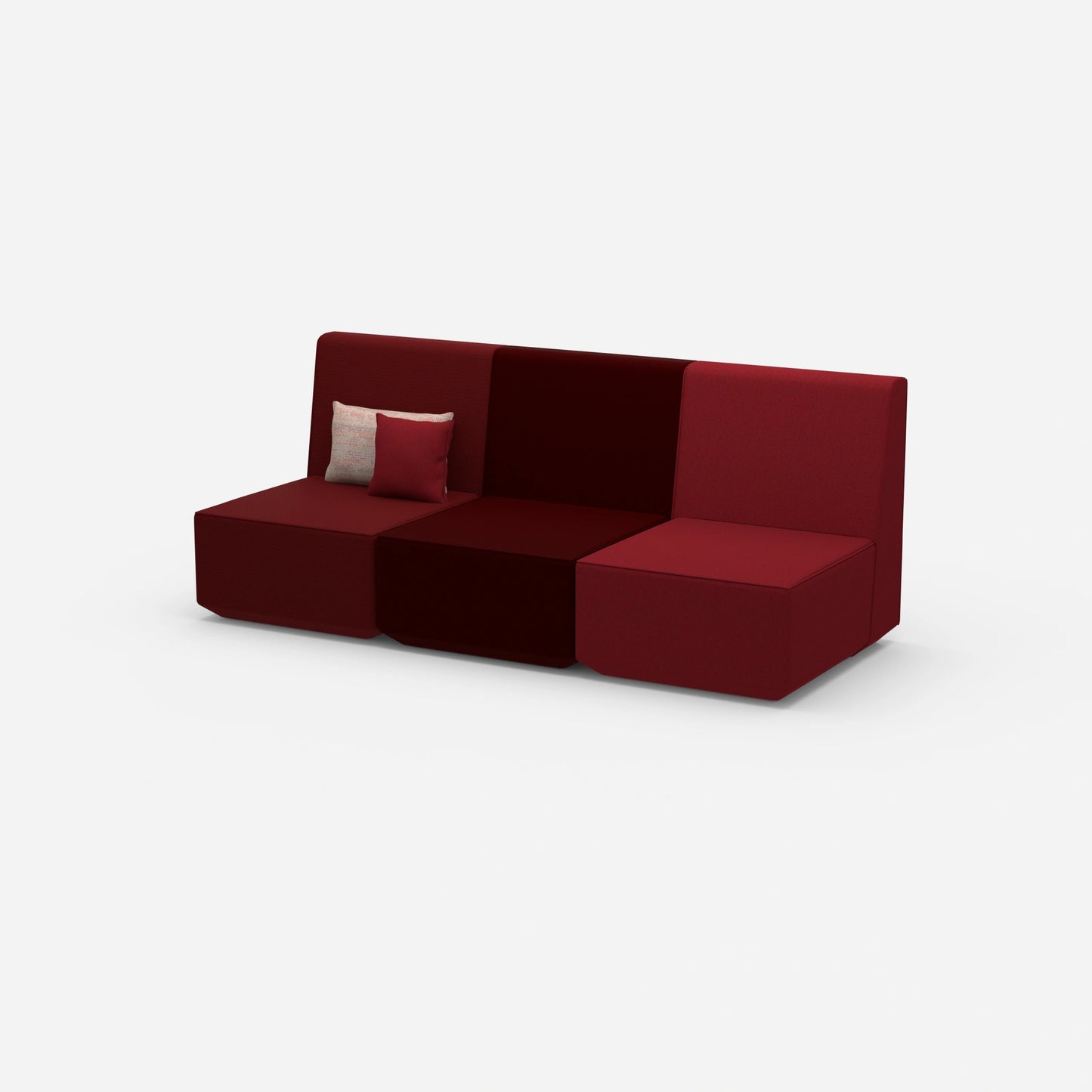 3er Sofa rot von der Seite