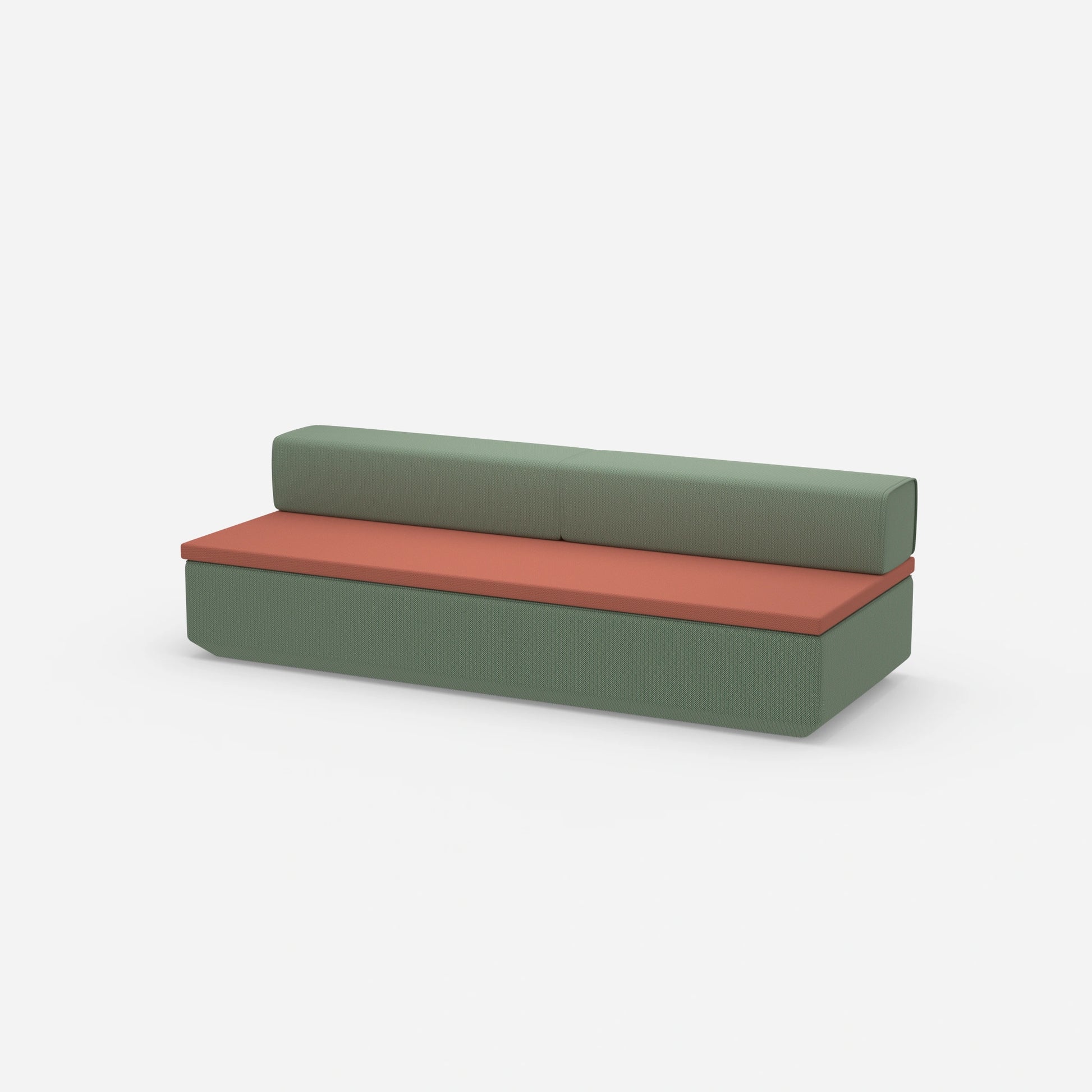 Bequeme Couch mit Schlaffunktion von der Seite