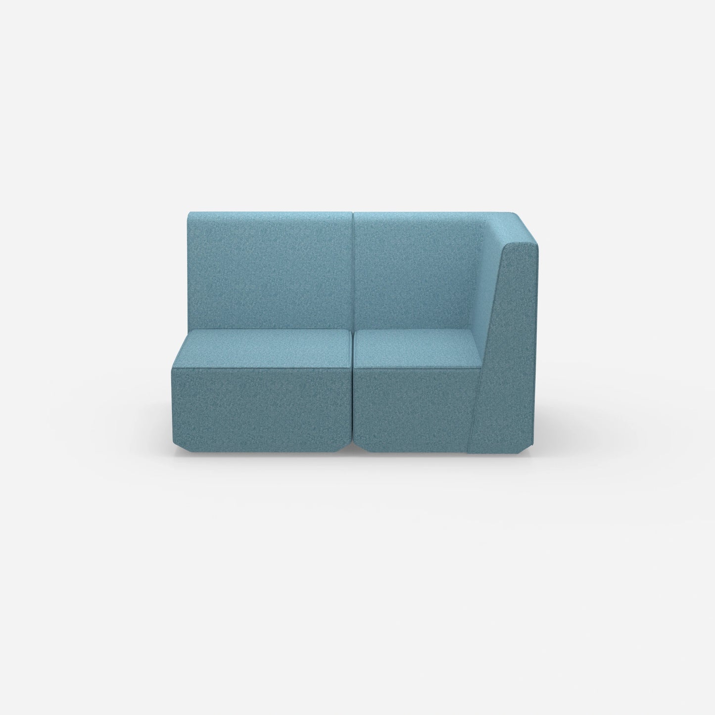 Blaues Zweisitzer Sofa 160 cm breit von vorne