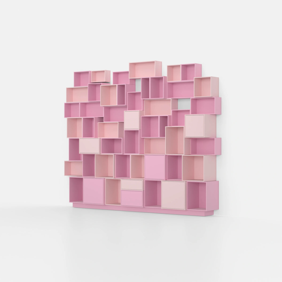 Bücherregal 276 cm breit in Rosa – RK1174