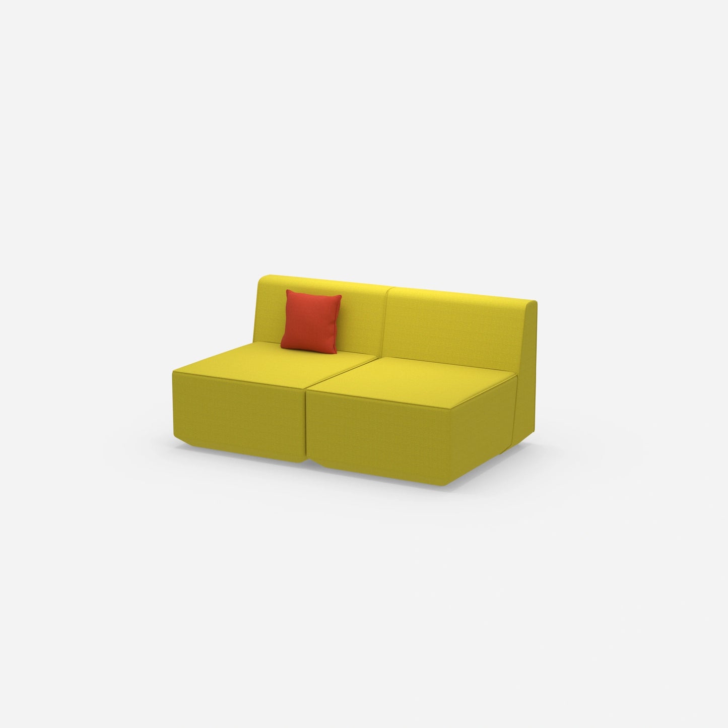 Buntes 2er Sofa von der Seite