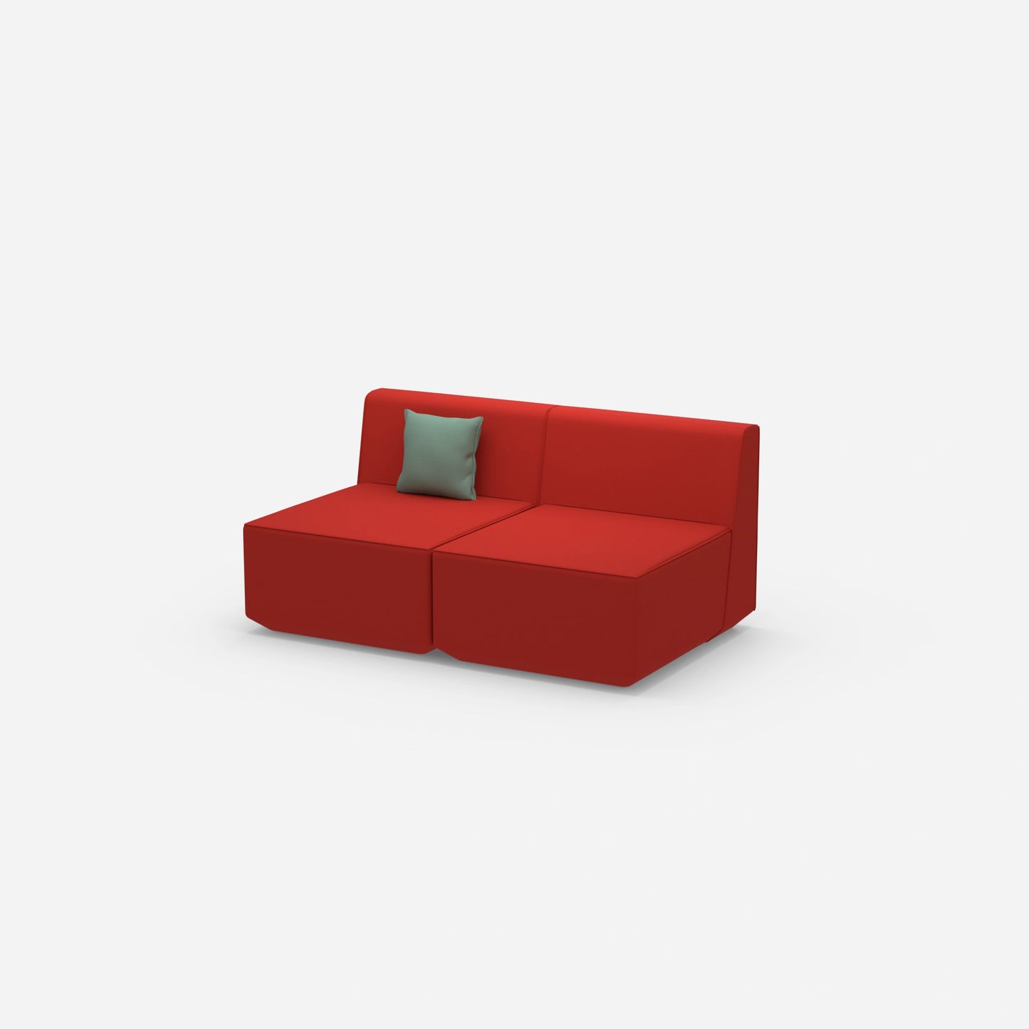 Buntes 2er Sofa von der Seite