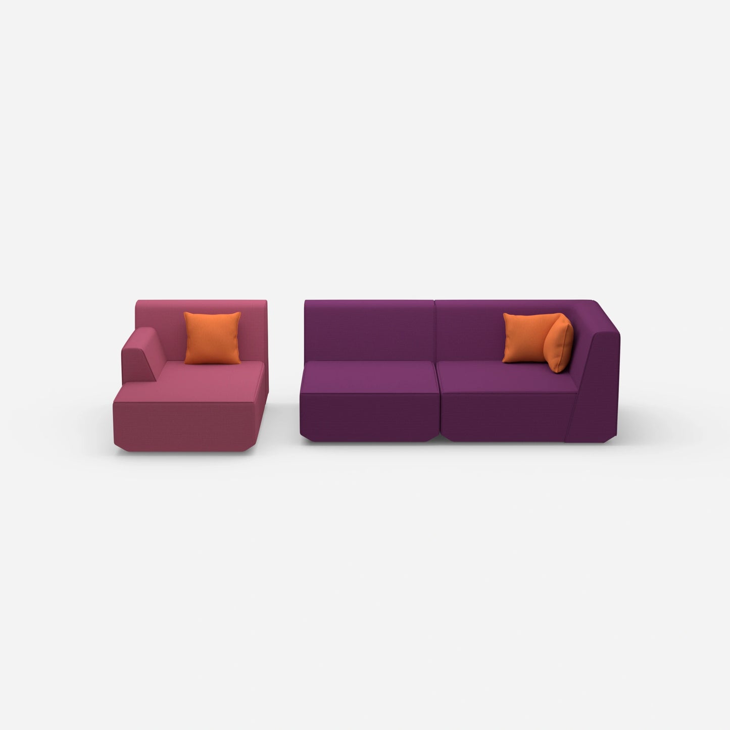 Couch 2 Sitzer mit Ottomane von vorne