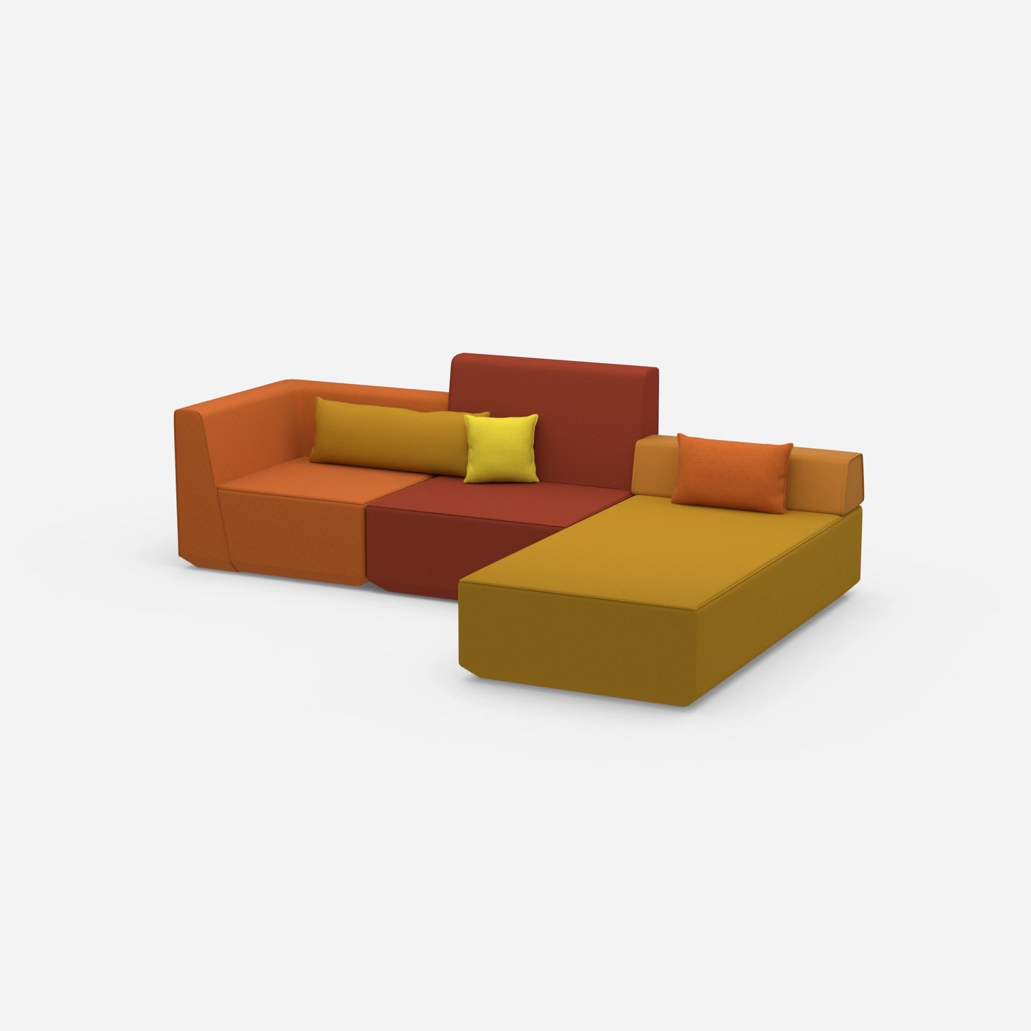 Couch mit Matratze von der Seite